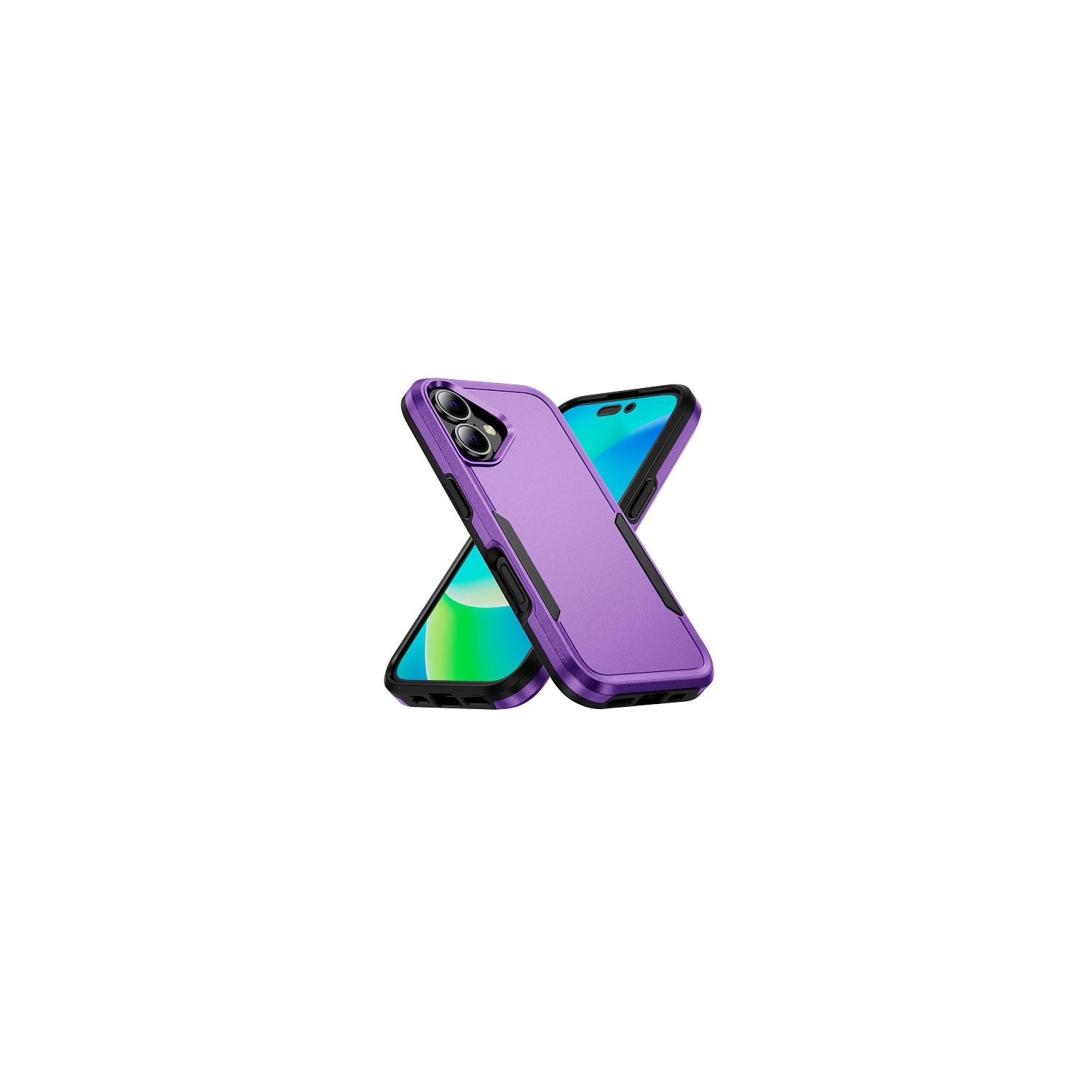 TopSave New Style Matt Polish PC+TPU 2 in 1 Slim Lightweight Shockproof, Rugged, Protective Armor Case For iPhone 16 Plus 6.7-Inch, Purple