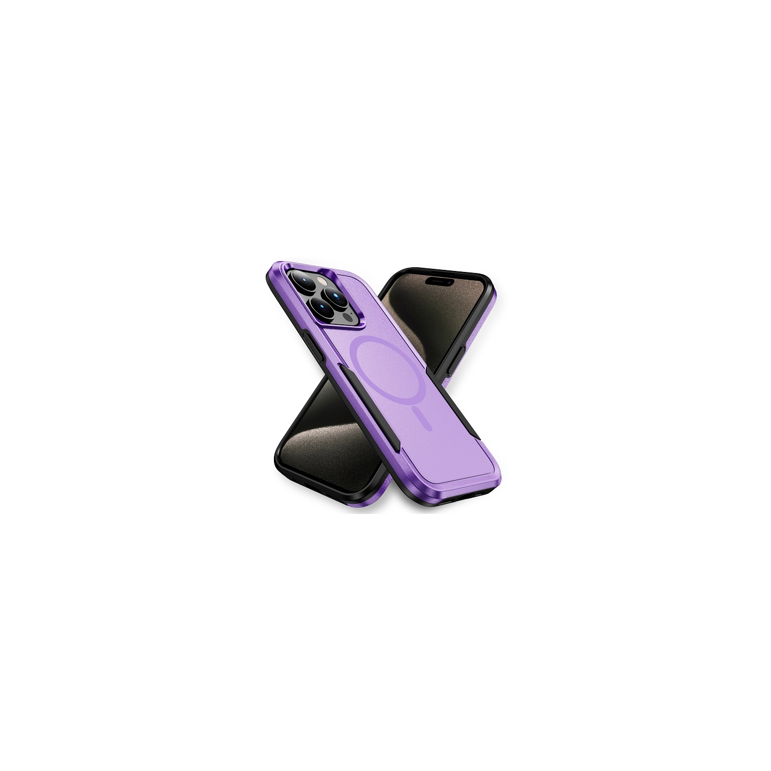 TopSave – Étui protecteur mince, léger, robuste et robuste protecteur Armor pour iPhone de 16 6,1 po, violet, nouveau style MAGSAFE Matt PC+TPU 2-en-1