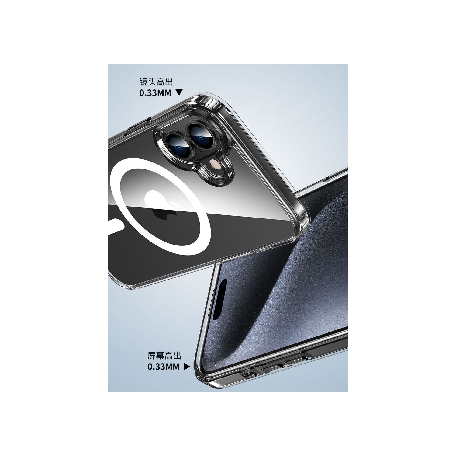 TopSave Hybrid Magnetic Case Compatible with MagSafe, Protective, Scratch-Resistant Back, Classic Series, Clear For iPhone 16 Plus 6.7-Inch