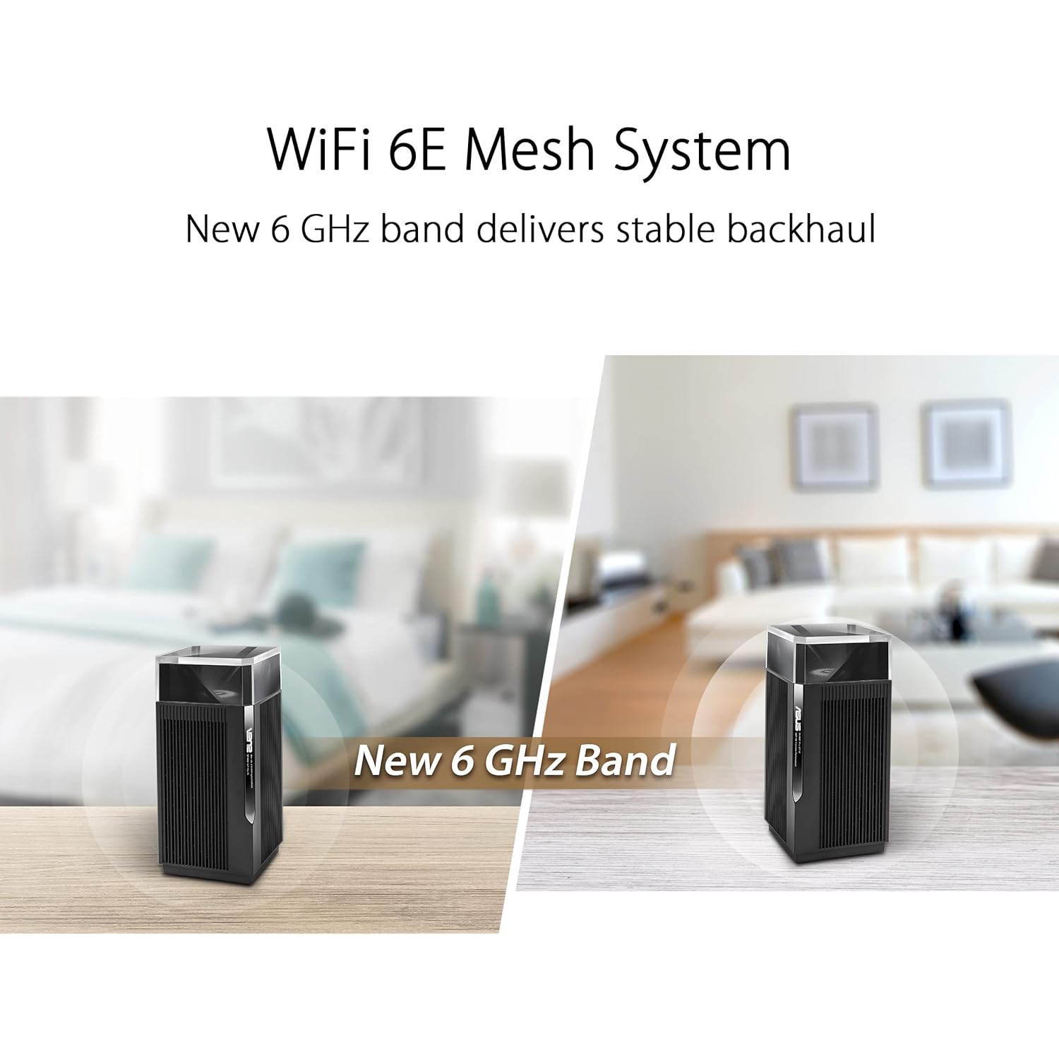 ASUS ZenWiFi Pro ET12 AXE11000 Tri-Band WiFi 6E Mesh System, Coverage up to 6000 sq ft, Subscription-Free Network Security