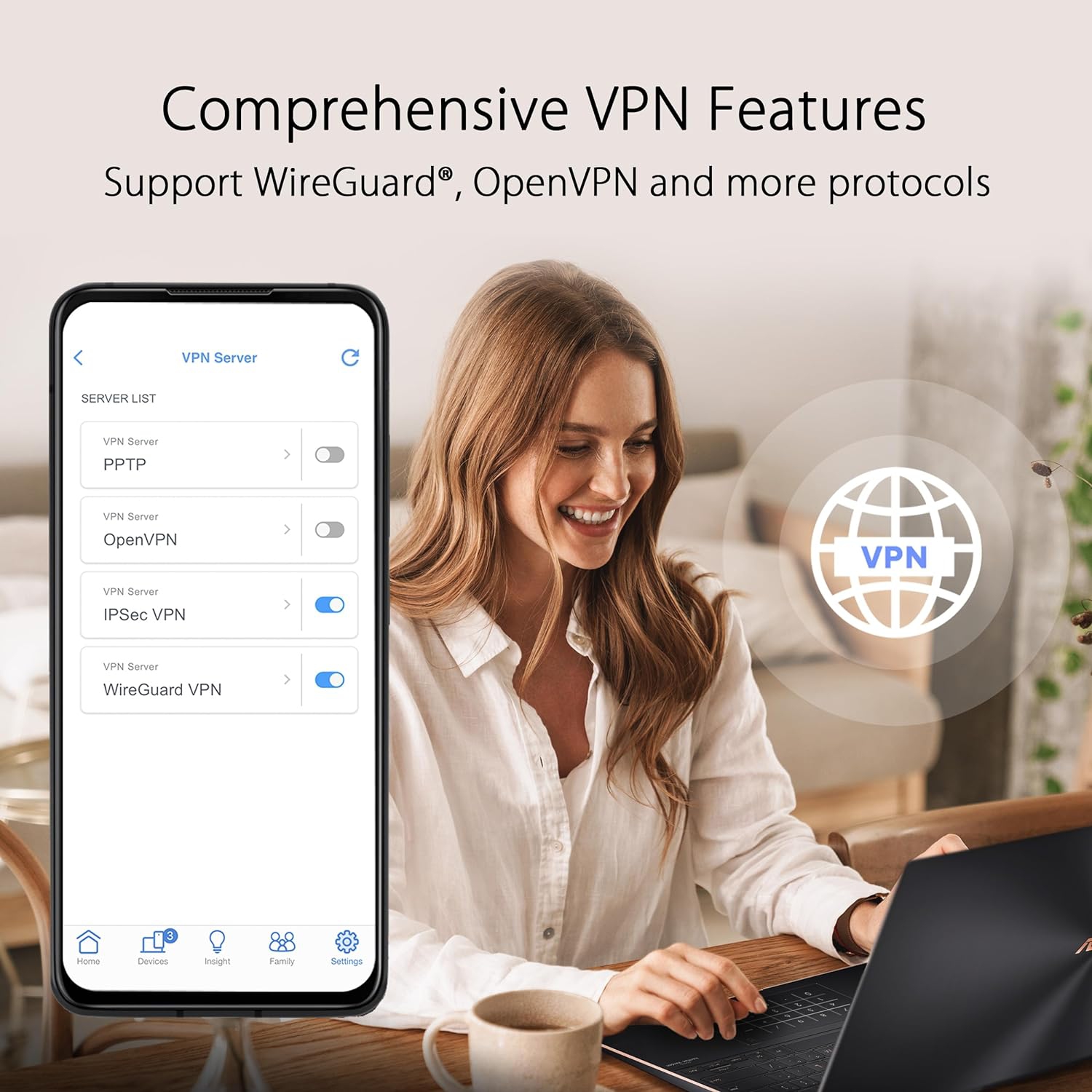 ASUS ZenWiFi Pro ET12 AXE11000 Tri-Band WiFi 6E Mesh System, Coverage up to 6000 sq ft, Subscription-Free Network Security