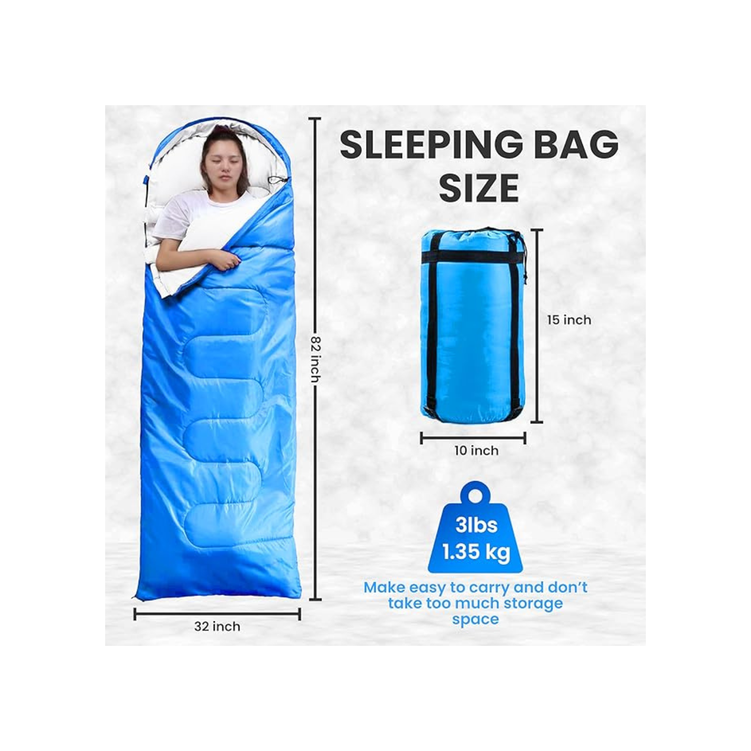 Sleeping Bags, 4 Seasons Sleeping Bag with Zippered Holes for Arms and Feet, Warm Cold Weather Lightweight Waterproof Sleeping Bags for Kids Adults