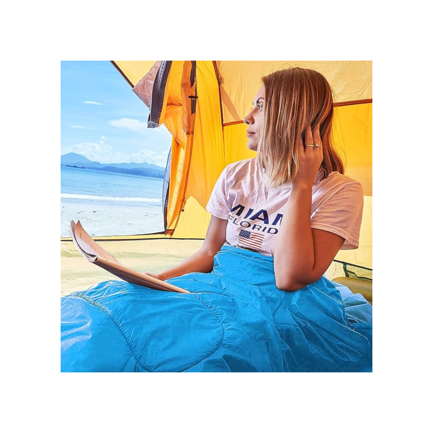 Sleeping Bags, 4 Seasons Sleeping Bag with Zippered Holes for Arms and Feet, Warm Cold Weather Lightweight Waterproof Sleeping Bags for Kids Adults