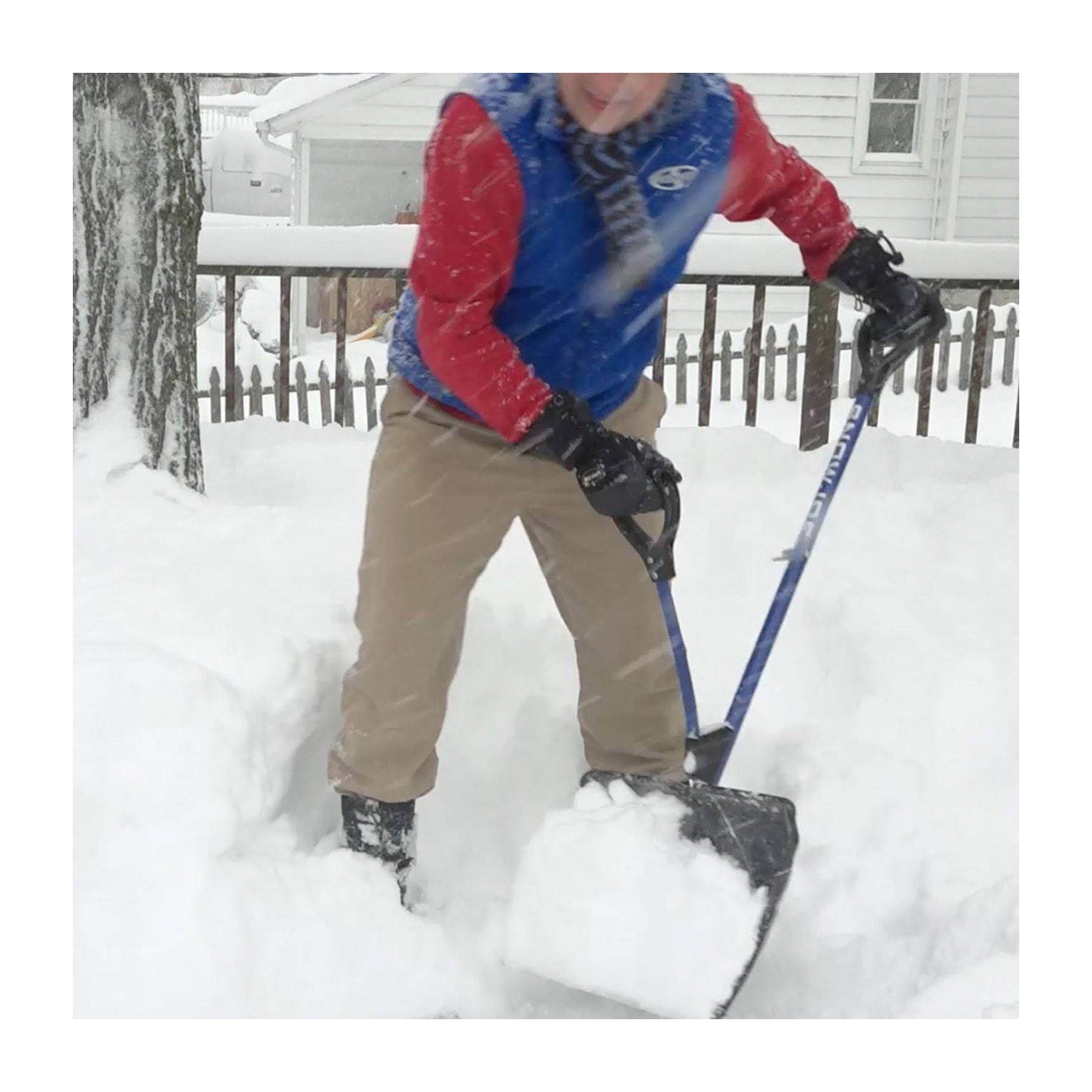 Snow Joe Shovelution 18-Inch Back-Saving Snow Shovel with Spring-Assist Handle