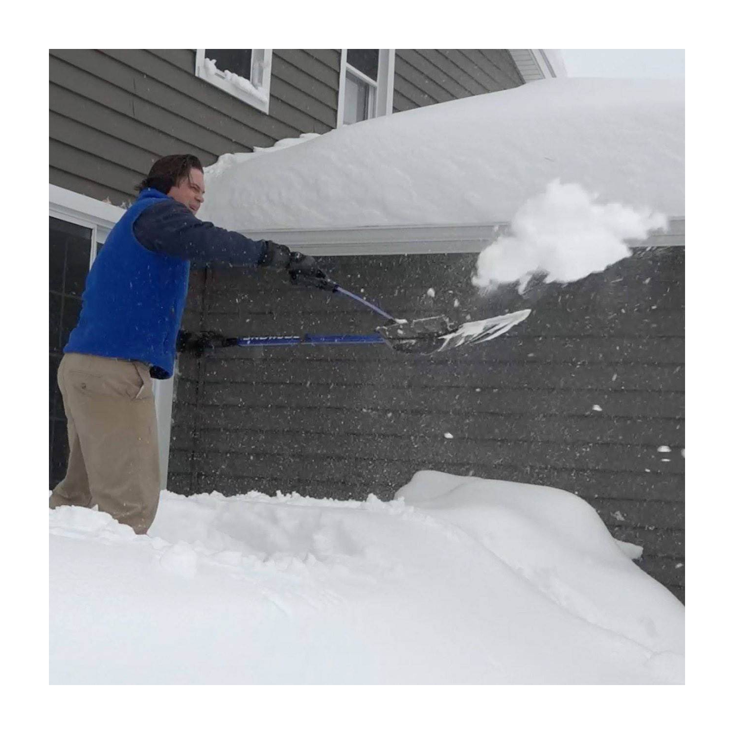 Snow Joe Shovelution 18-Inch Back-Saving Snow Shovel with Spring-Assist Handle