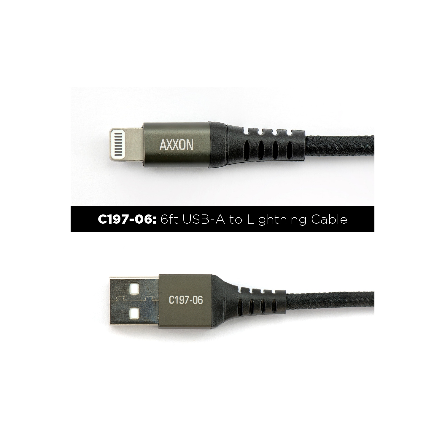 AxxonPremier Kevlar Lightning to USB A Cable, MFi-Certified iPhone 6 ft Charging Cable