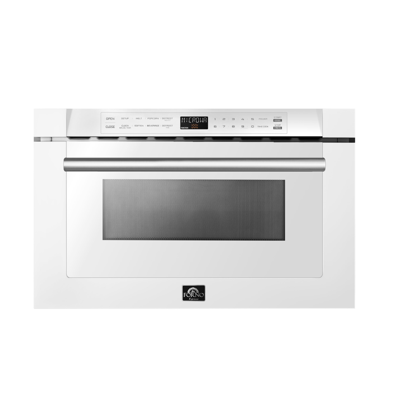 Forno Capoliveri Microwave Drawer with Handle 24 Inch 1.2 cu.ft. in White-finished
