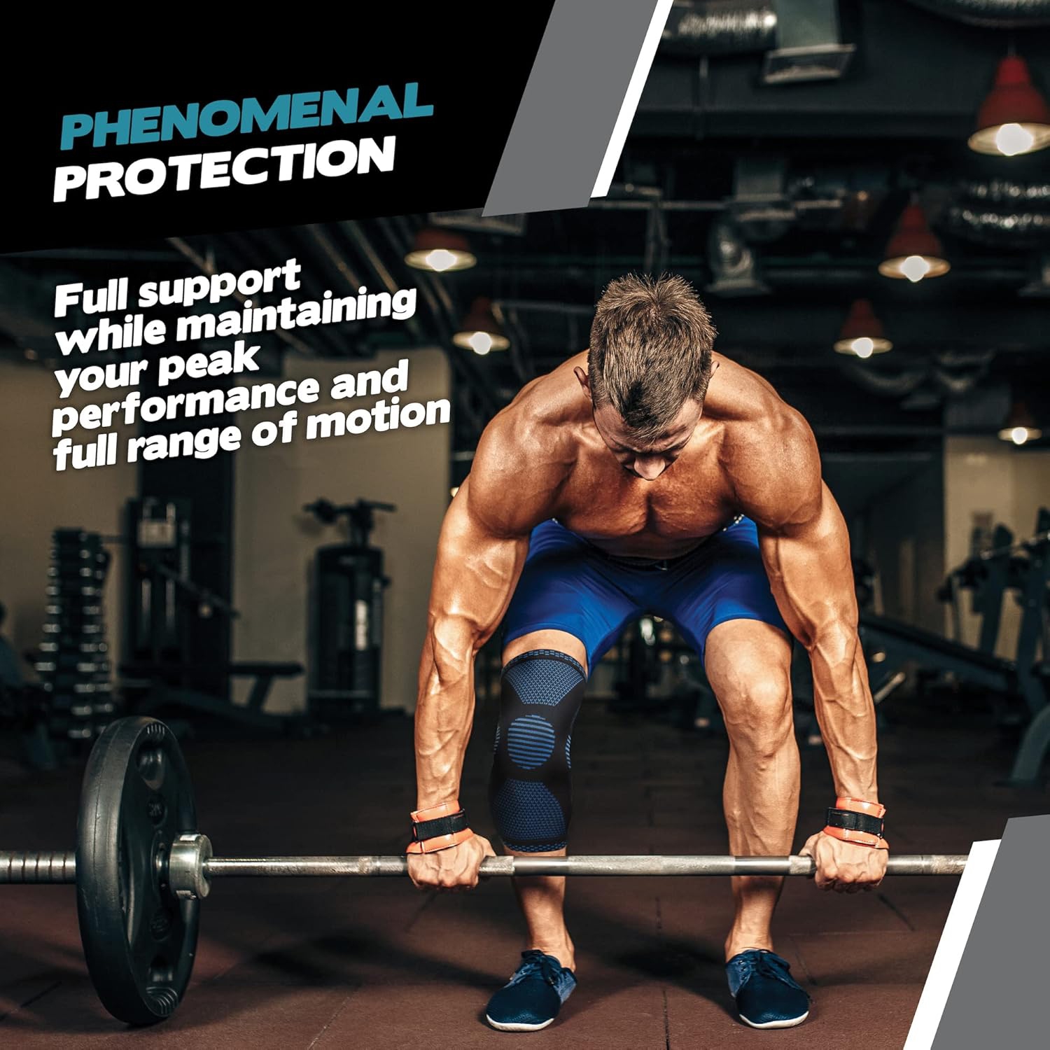 POWERLIX Knee Compression Sleeve - Best Knee Brace for Knee Pain for Men & Women - Knee Support for Running, Basketball, Volleyball, Weightlifting,