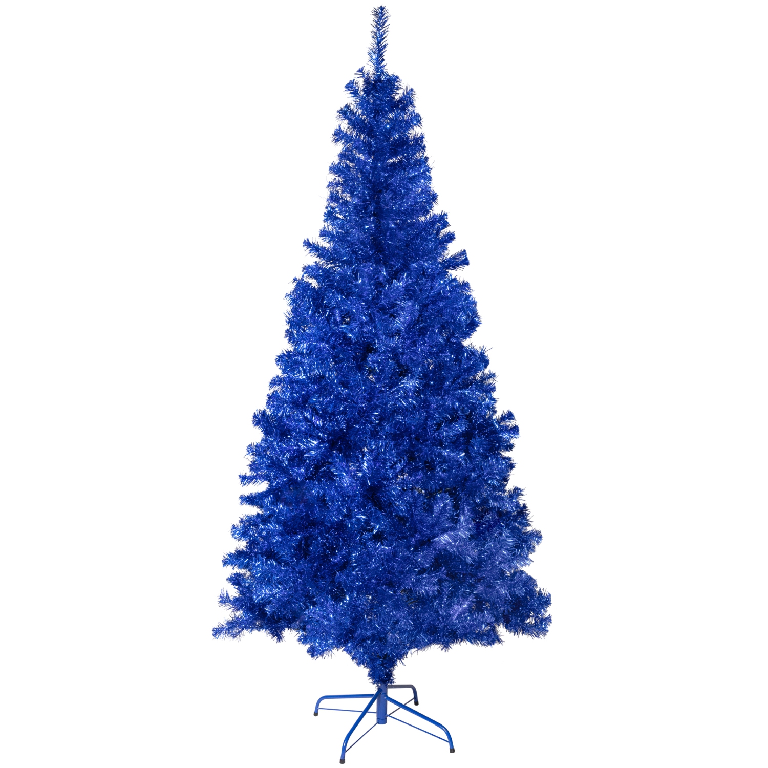 Artificial Tinsel Christmas Tree - 7' - Blue - Unlit