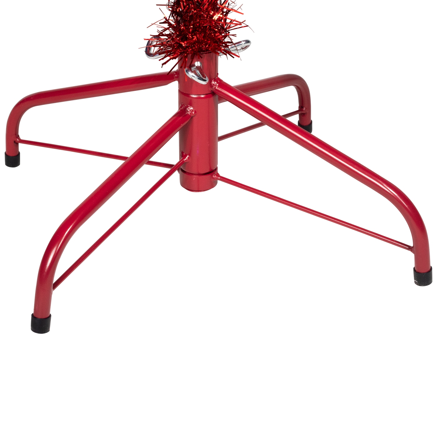 Artificial Tinsel Christmas Tree - 6' - Red - Unlit