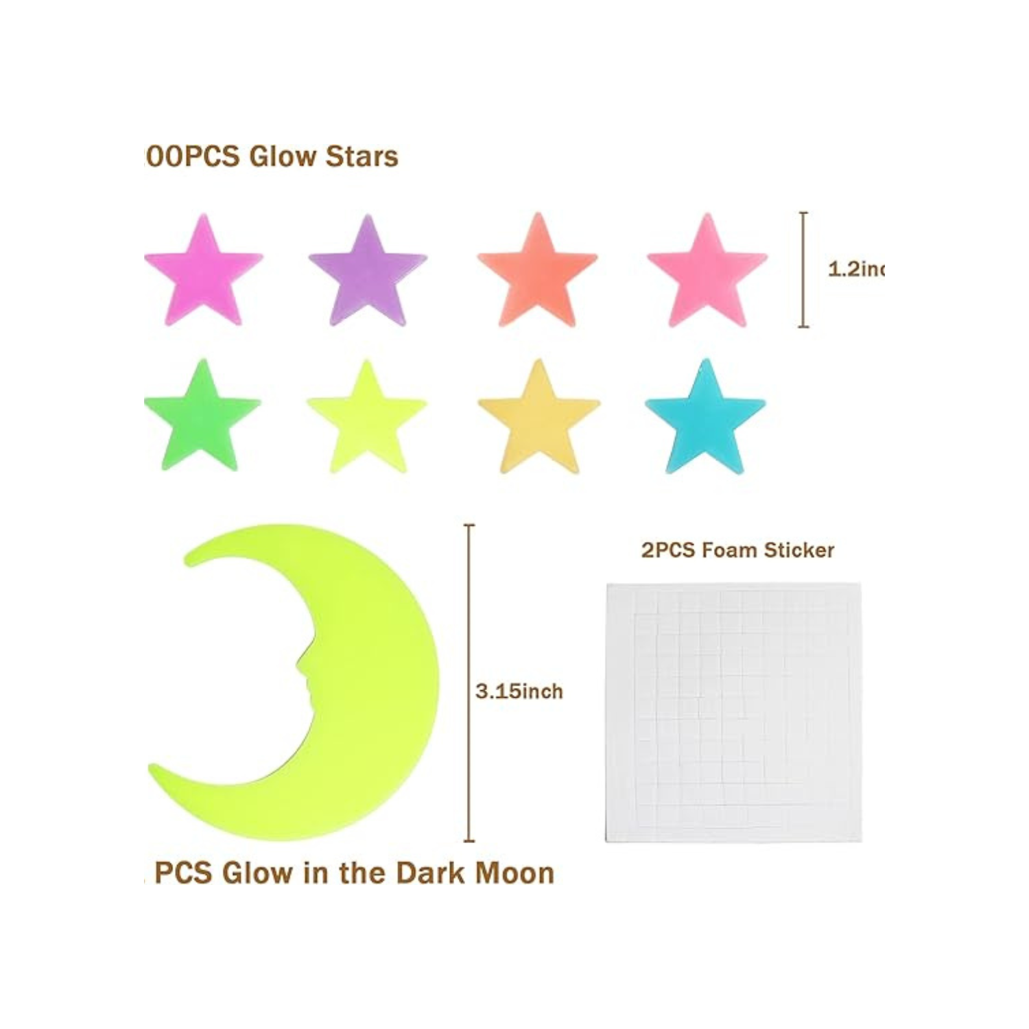 The Dark Stars Stickers for Ceiling, Adhesive 200pcs 3D Glowing Stars and Moon for Kids Bedroom,Luminous Stars Stickers Create a Realistic Starry