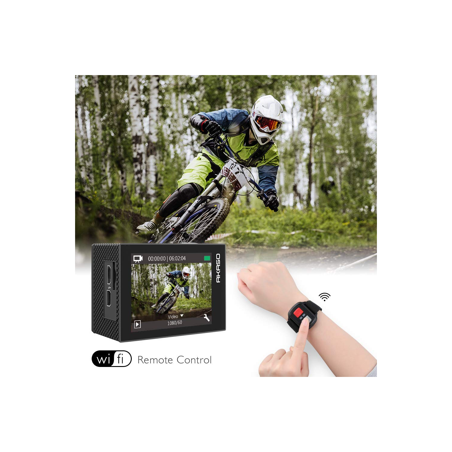 Open Box - AKASO EK7000 Pro 4K Action Camera with Touch Screen EIS Adjustable View Angle