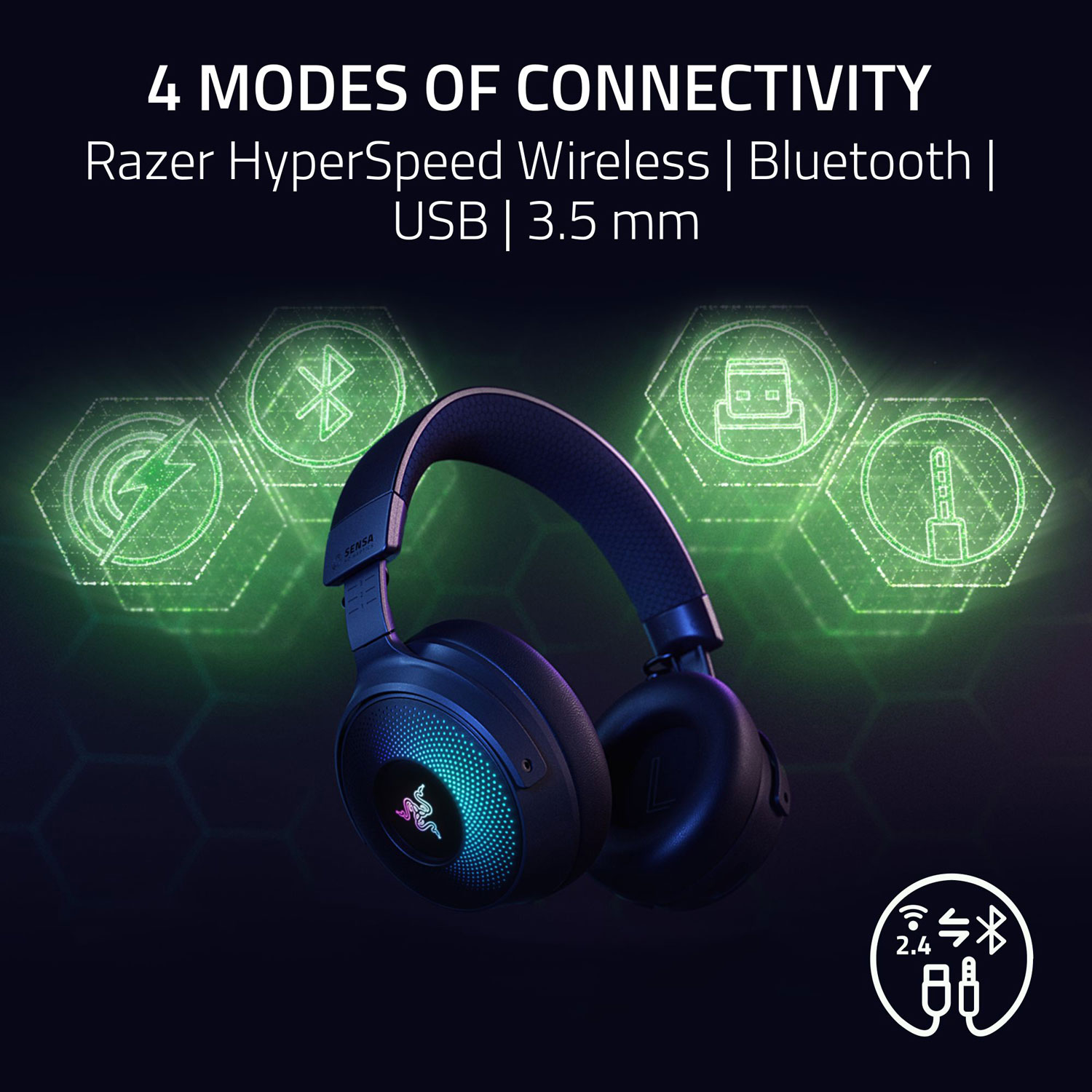 Casque de jeu sans fil Kraken V4 Pro de Razer - Noir