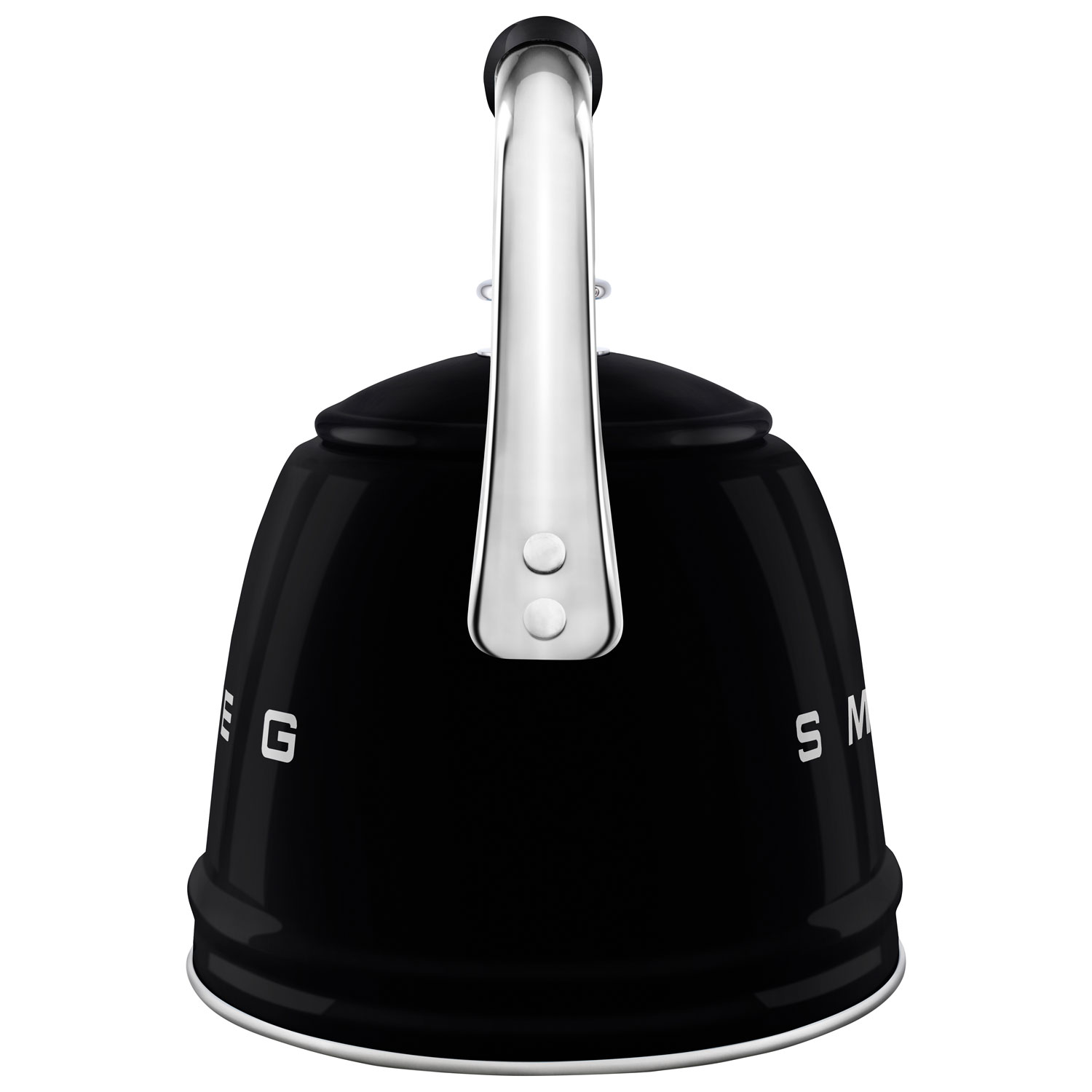 Bouilloire de cuisinière Années 50 de Smeg - 2,3 l - Noir/Acier inoxydable