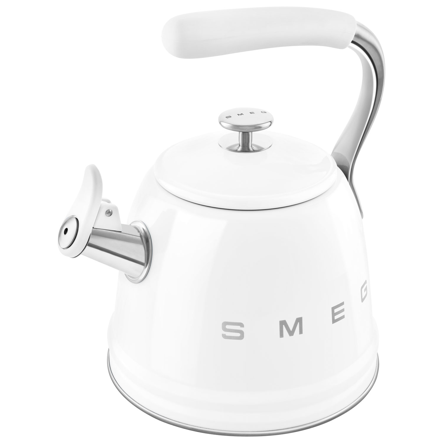 Smeg 50's Style Stovetop Kettle - 2.3L - White/Stainless Steel