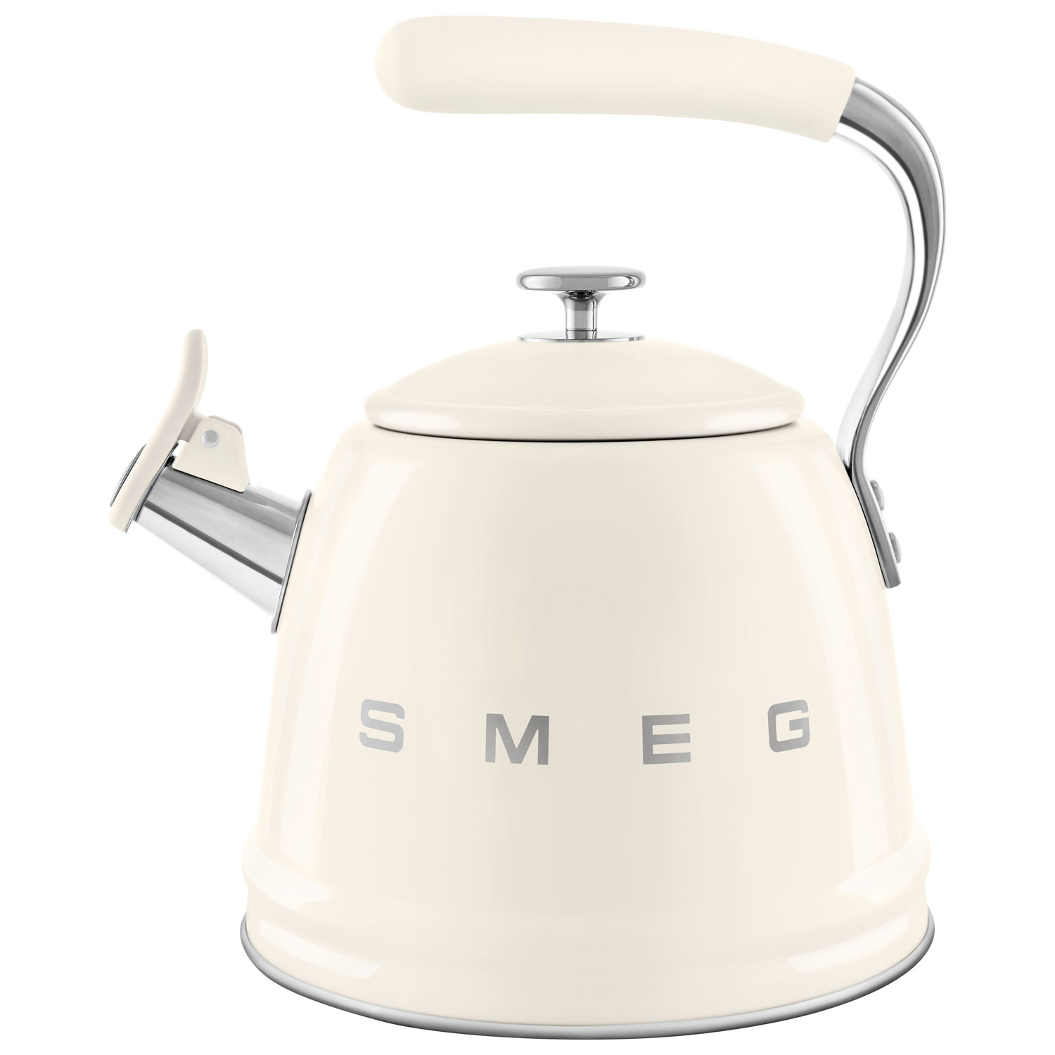 Bouilloire de cuisinière Années 50 de Smeg - 2,3 l - Crème/Acier inoxydable