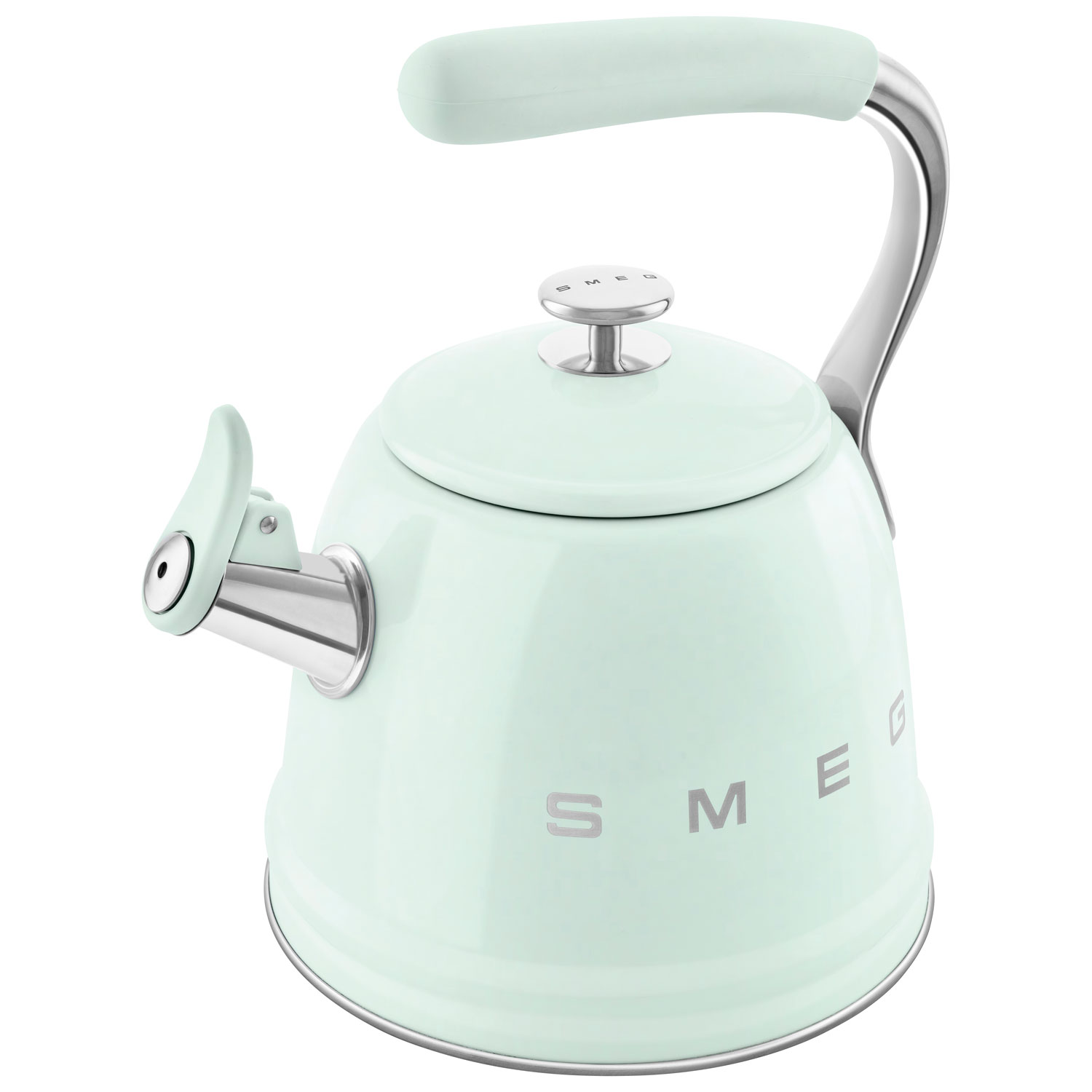 Smeg 50's Style Stovetop Kettle - 2.3L - Pastel Green/Stainless Steel