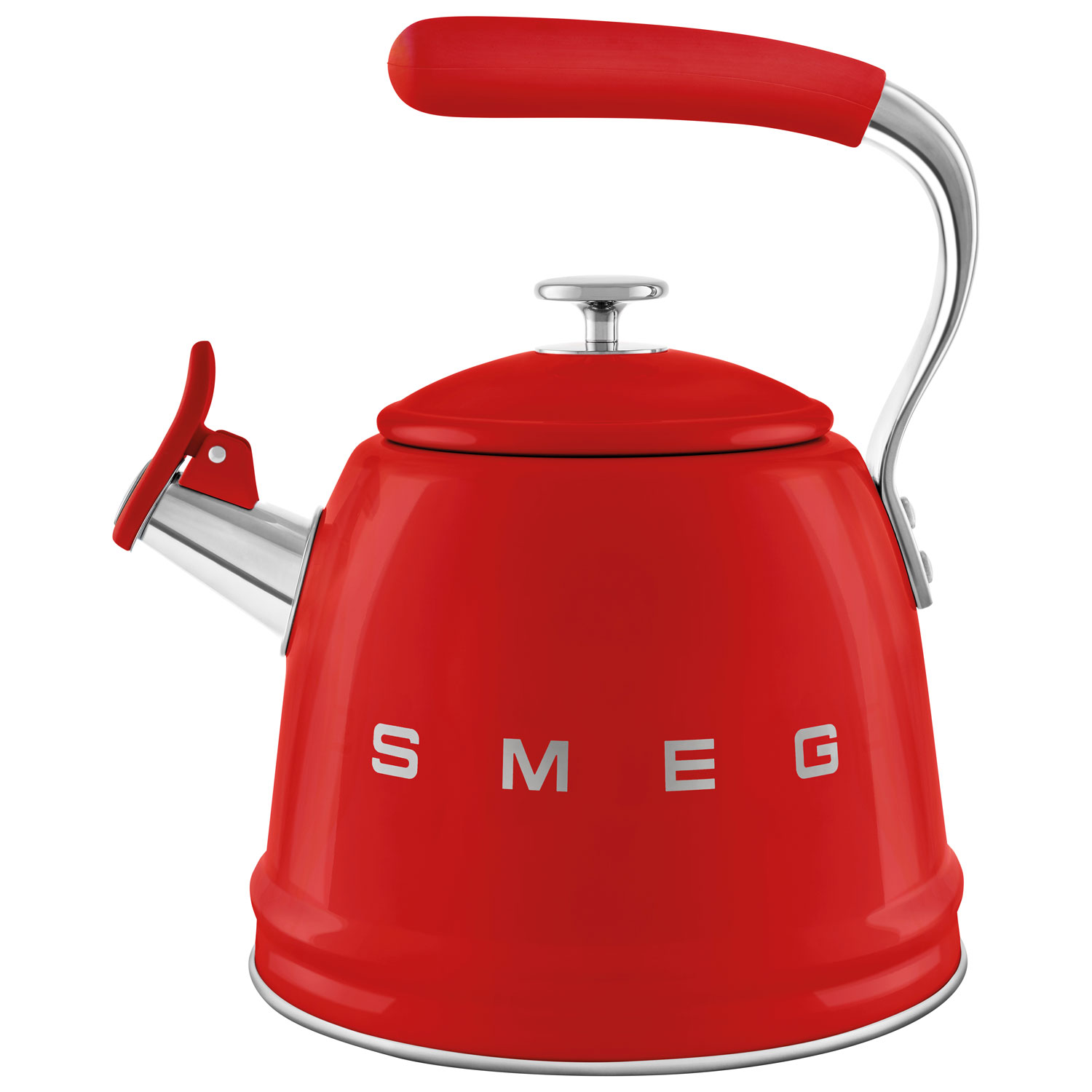 Bouilloire de cuisinière Années 50 de Smeg - 2,3 l - Rouge/Acier inoxydable