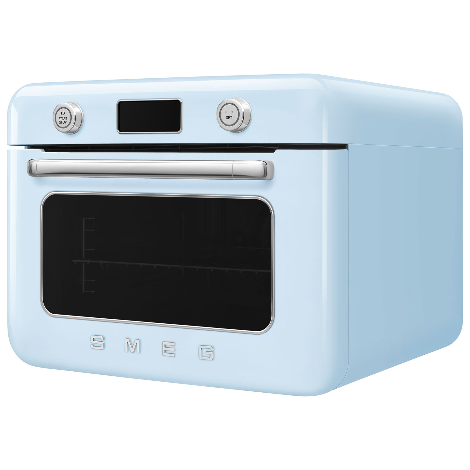 Four grille-pain de comptoir 10-en-1 avec friture à air chaud et cuisson à vapeur de Smeg - 1,05 pi³ - Bleu pastel