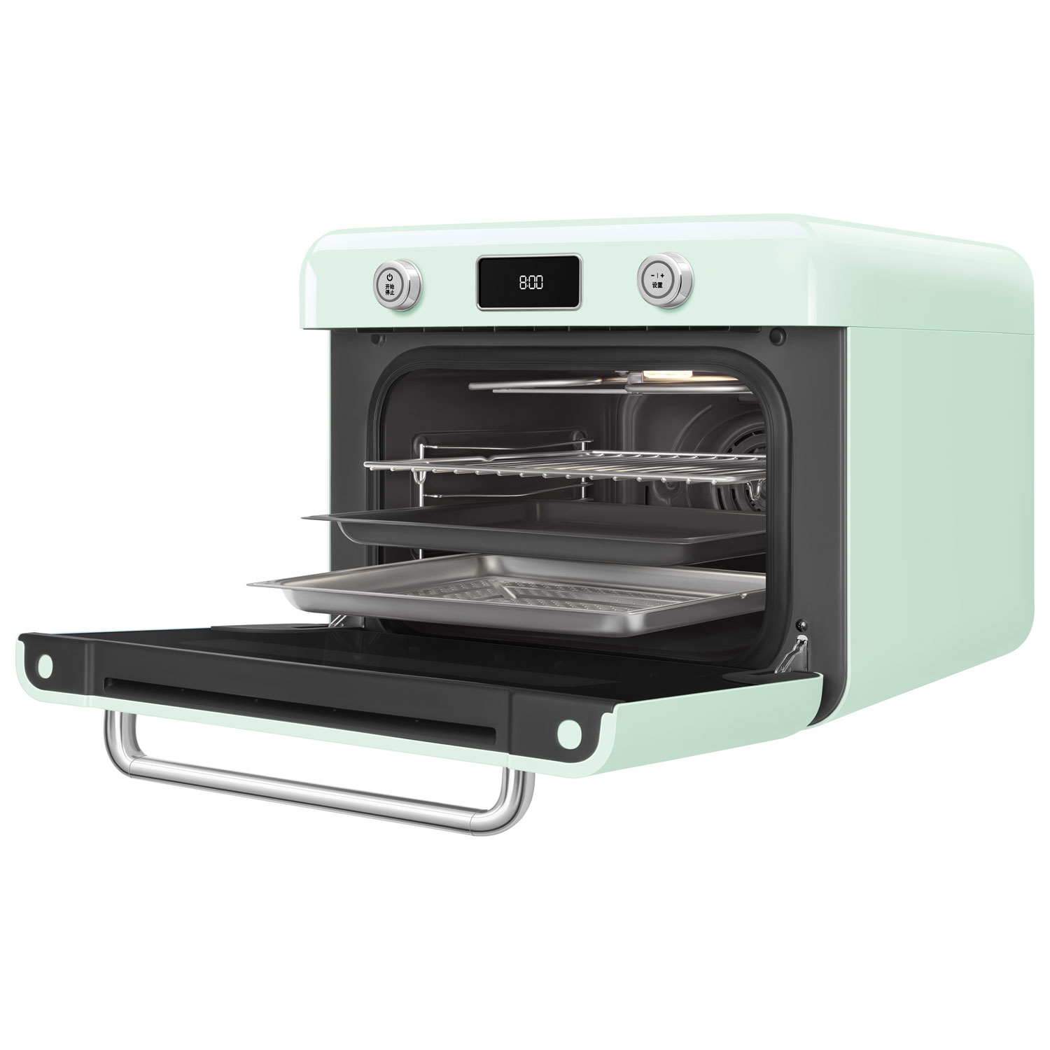 Smeg 10-in-1 Countertop Combination Air Fryer Toaster Oven with Steam - 1.05 Cu. Ft. - Pastel Green