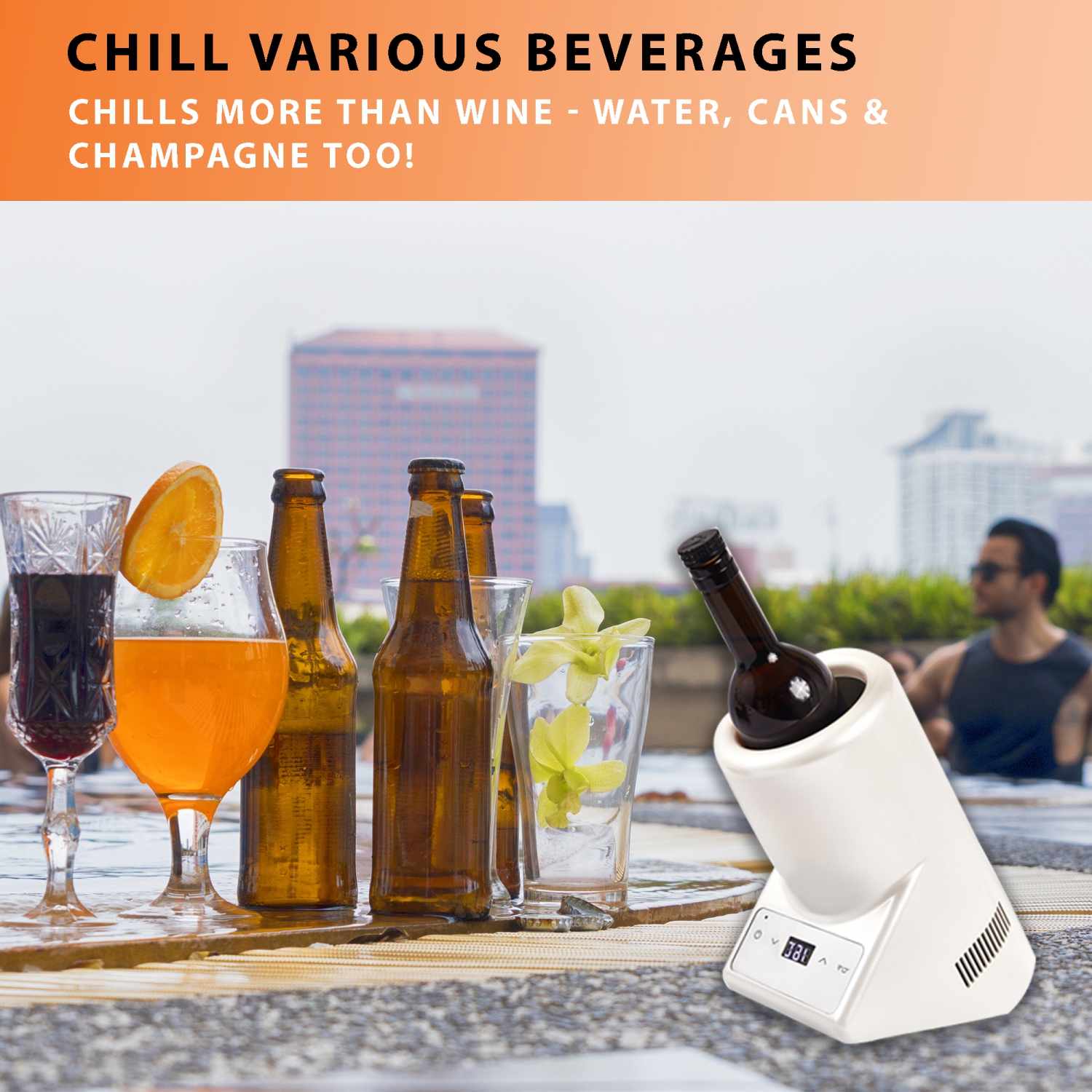 Equator Single Bottle Chiller Wine-Champagne-Water 110V AC/12V DC