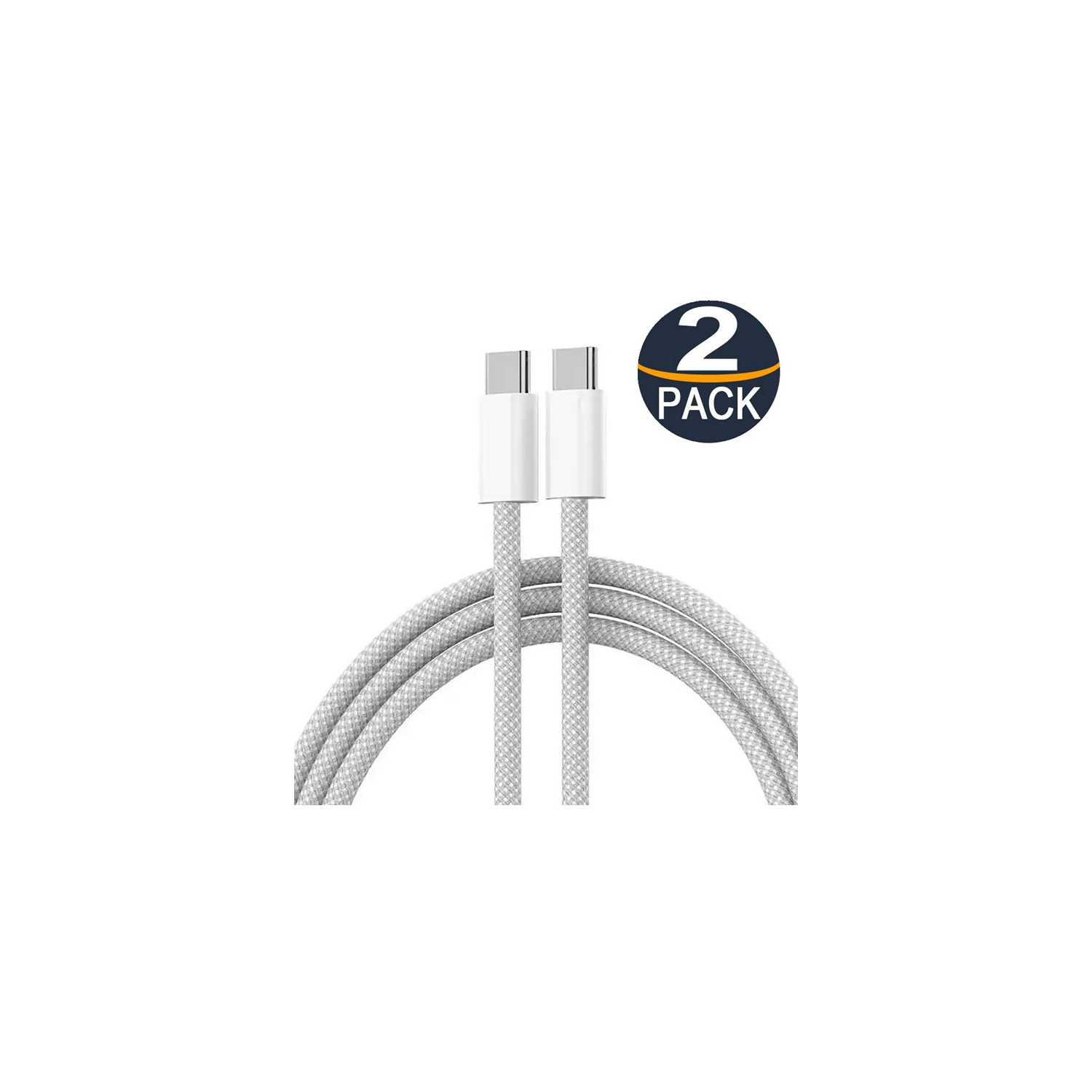2 Packs [1M/3.3Ft] MFi Certified 60W USB C to C Braided Nylon Fast Charging Cable Cord for iPhone 15 16 iPad Samsung