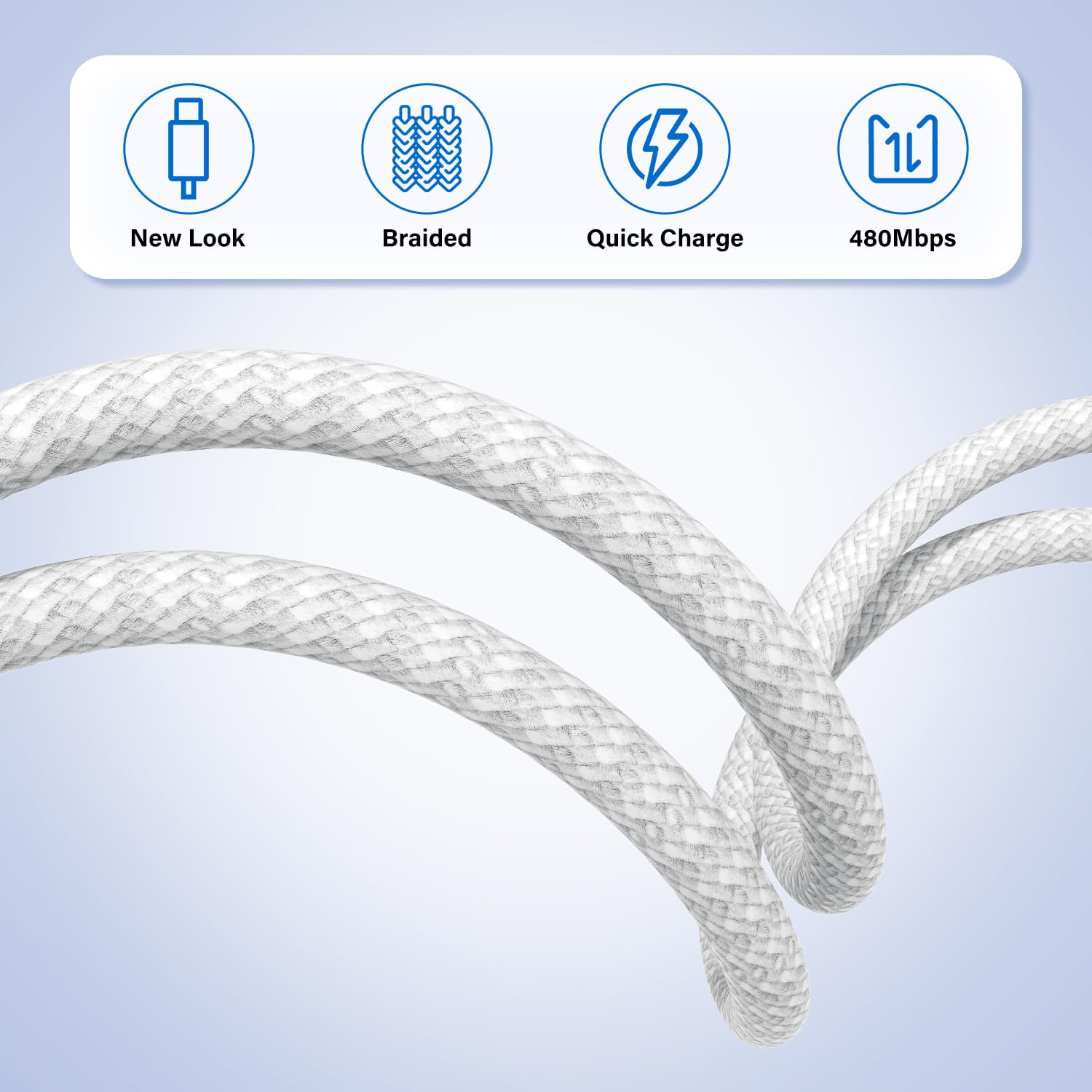 2 Packs [1M/3.3Ft] MFi Certified 60W USB C to C Braided Nylon Fast Charging Cable Cord for iPhone 15 16 iPad Samsung