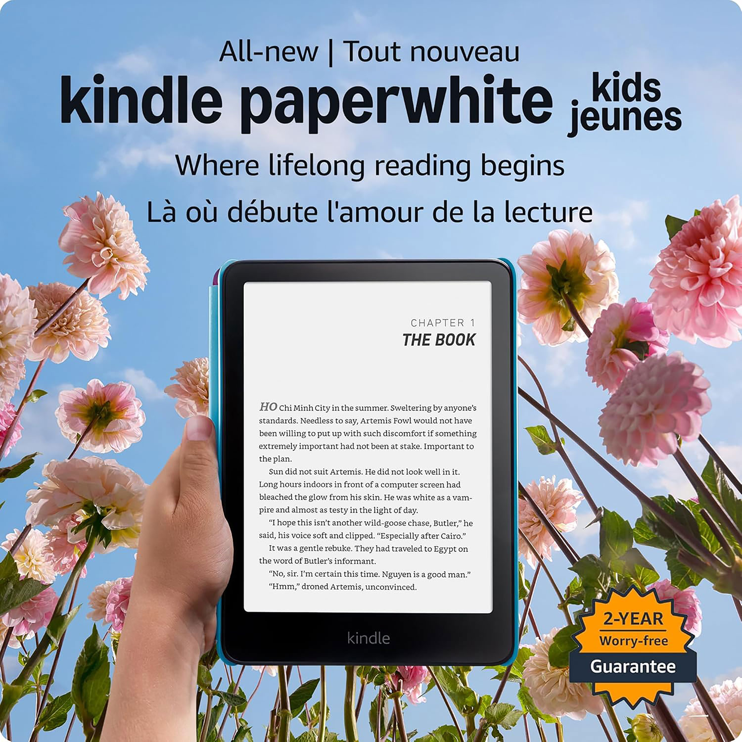 Amazon Kindle Paperwhite Kids 16GB 7" Digital eBook Reader with Touchscreen & Cover - Cyber City