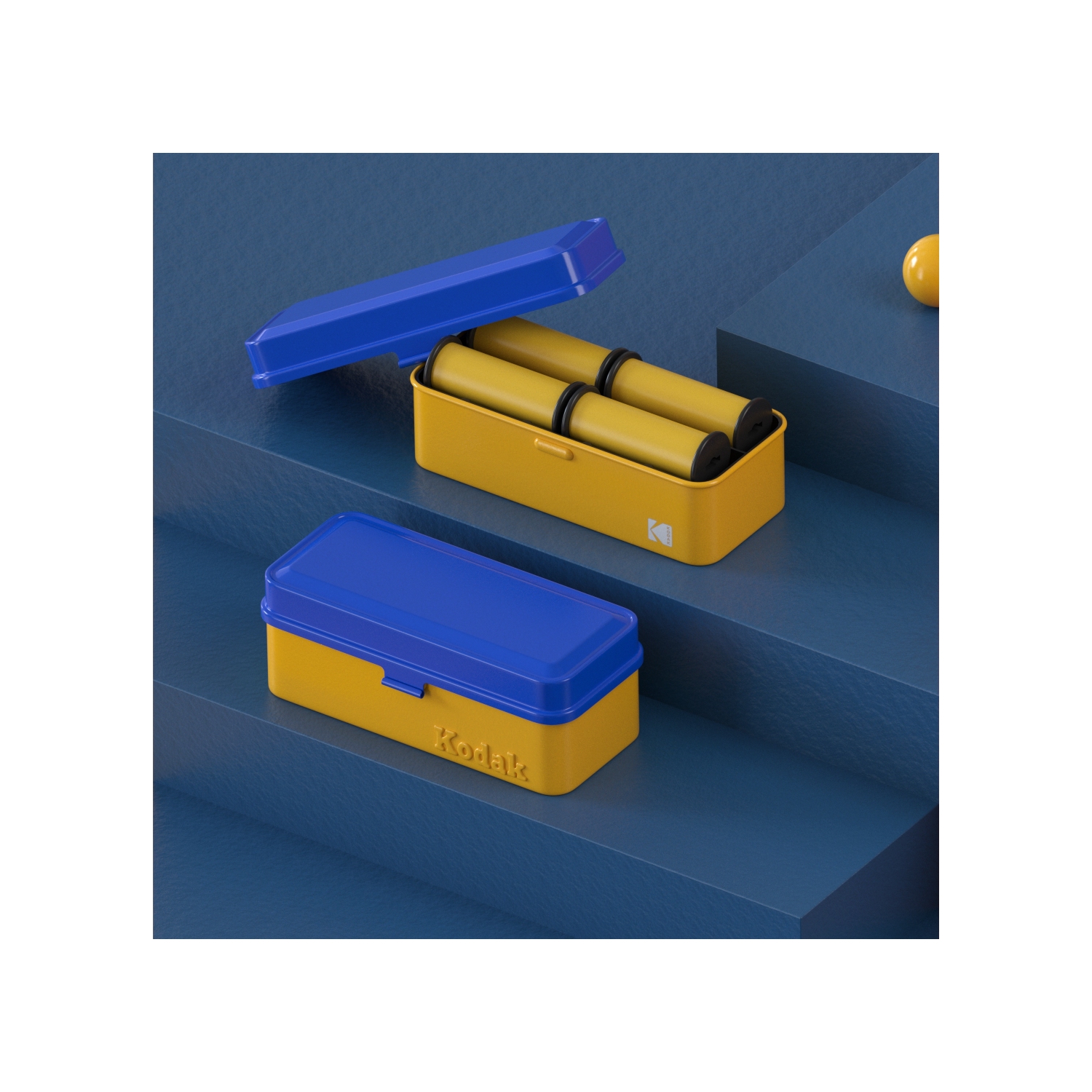 Kodak 120/135 Film Case - for 8 Rolls of 120 Films / 10 Rolls of 35mm Films - Retro Steel Case to Sort & Safeguard Film (Film is not Included)