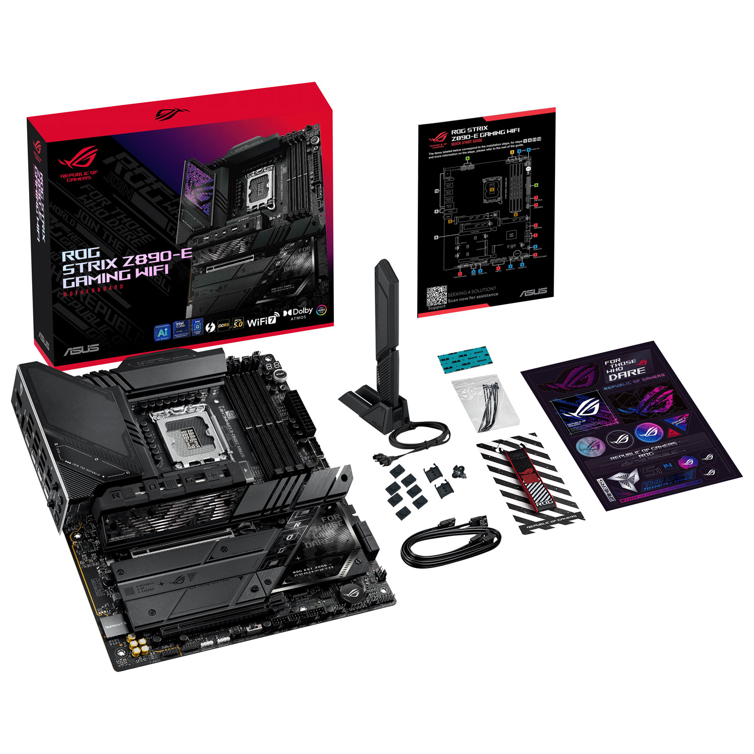 Carte mère ROG MAXIMUS Z890-E Gaming Wi-Fi ATX DDR5 d'ASUS avec LGA 1851 d'Intel pour processeurs Core Ultra d'Intel