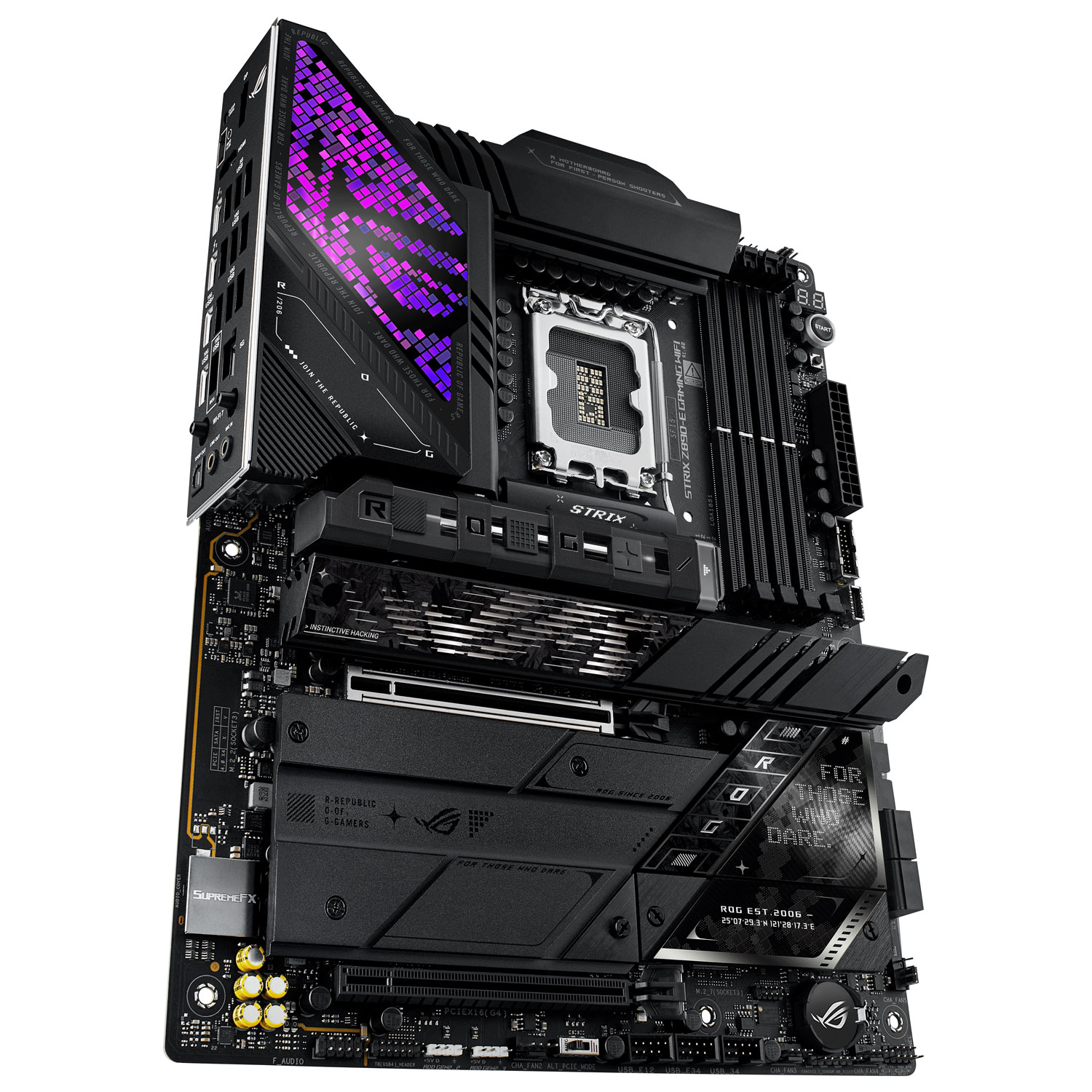 Carte mère ROG MAXIMUS Z890-E Gaming Wi-Fi ATX DDR5 d'ASUS avec LGA 1851 d'Intel pour processeurs Core Ultra d'Intel