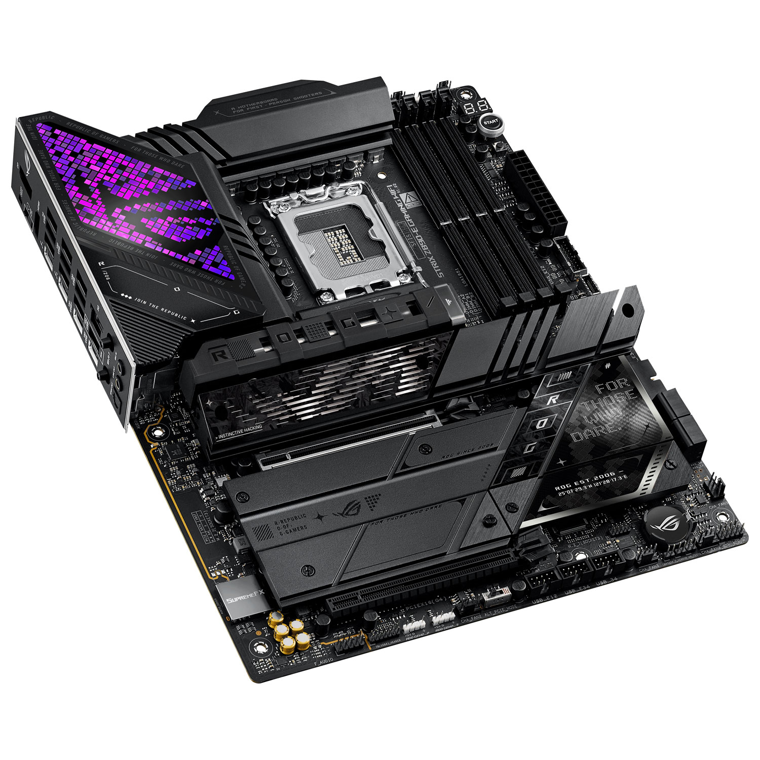 Carte mère ROG MAXIMUS Z890-E Gaming Wi-Fi ATX DDR5 d'ASUS avec LGA 1851 d'Intel pour processeurs Core Ultra d'Intel