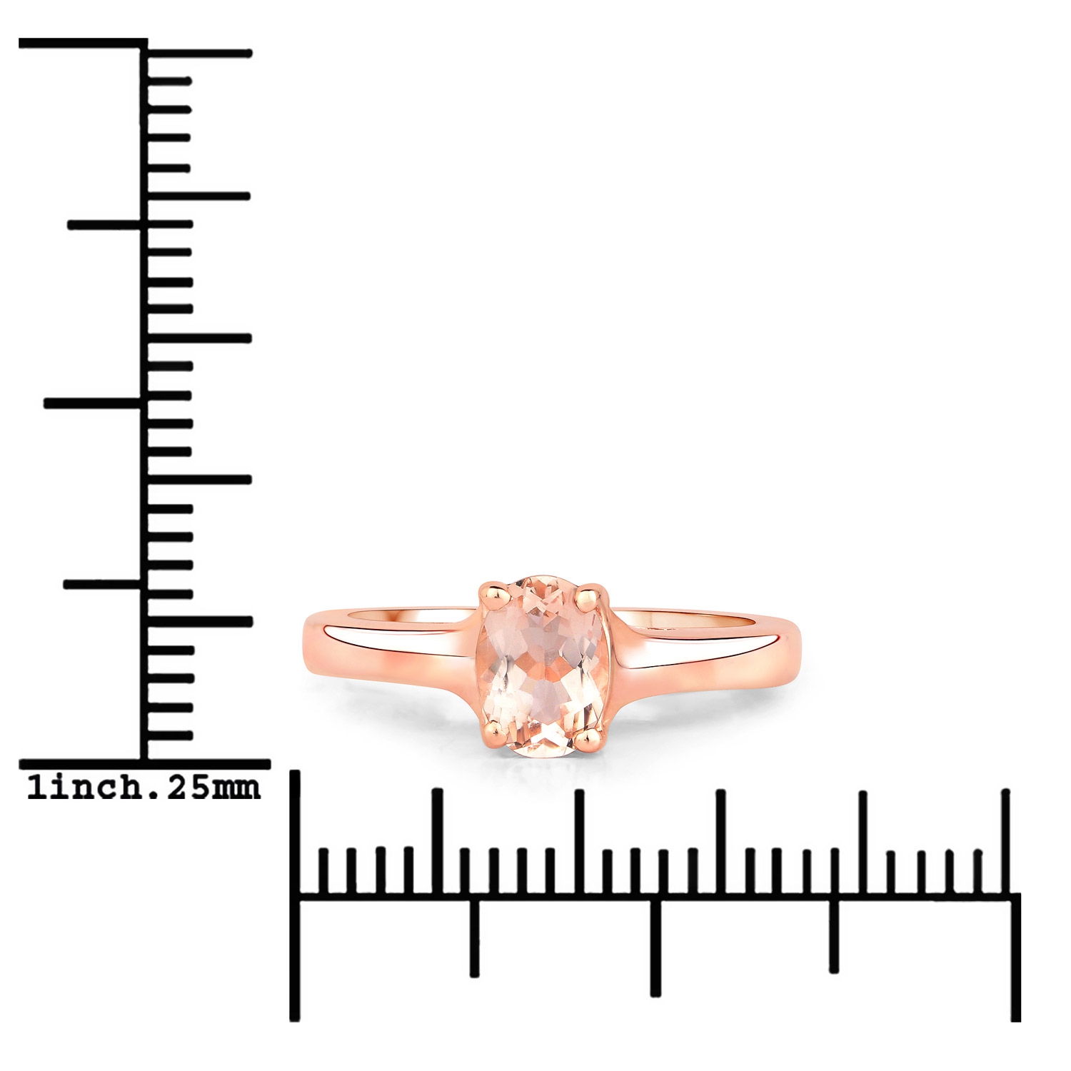 0.70 Carat Genuine Morganite .925 Sterling Silver Ring
