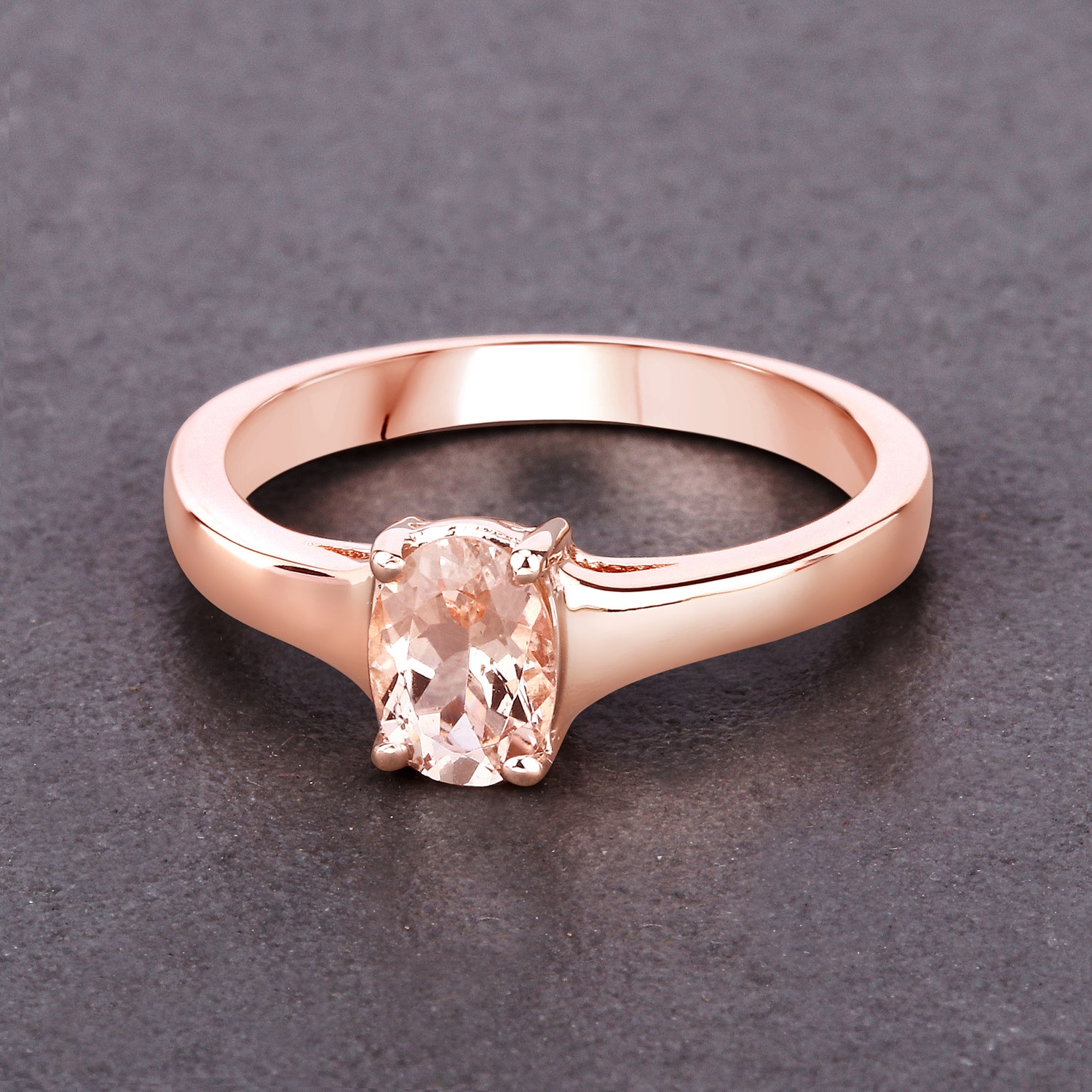 0.70 Carat Genuine Morganite .925 Sterling Silver Ring