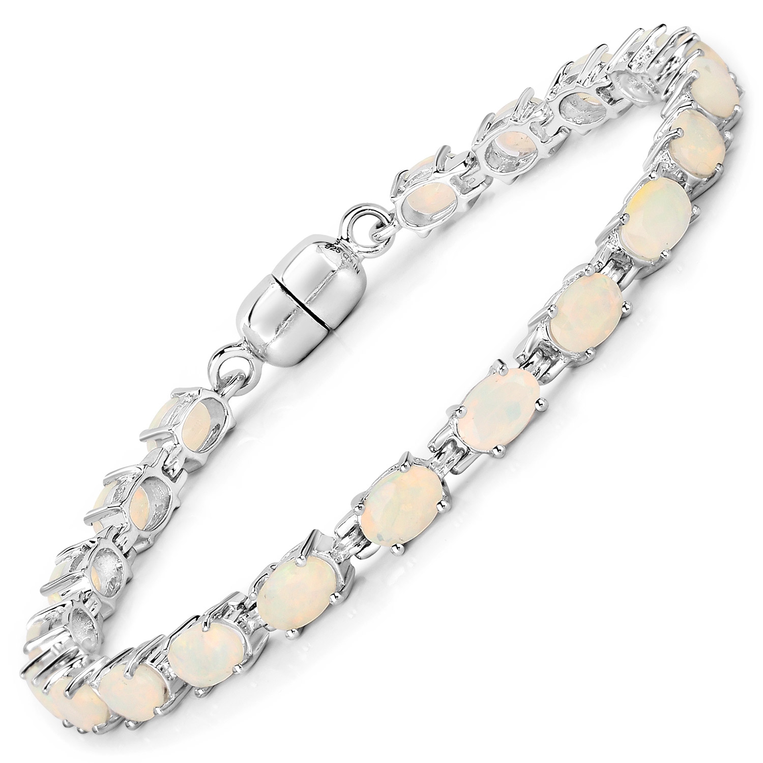 Bracelet en argent sterling de .925&nbsp;mm avec opale éthiopienne véritable de 4,80&nbsp;carat