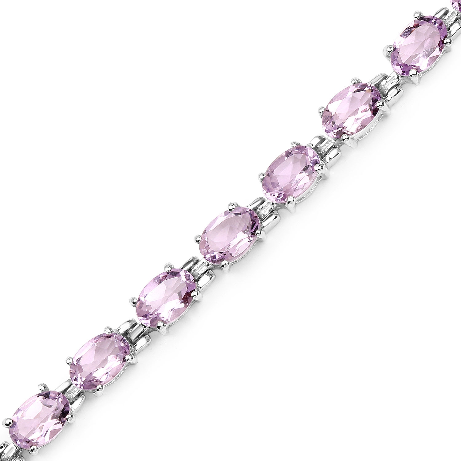 Bracelet en argent sterling avec améthyste rose véritable .925 ct d'8,60 carat
