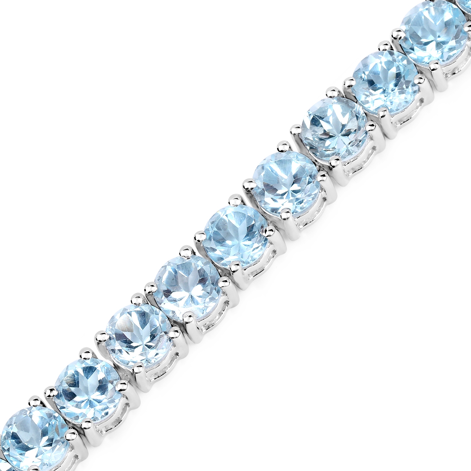 Bracelet en argent sterling de .925 mm avec topaze bleue véritable d'26,60 carat