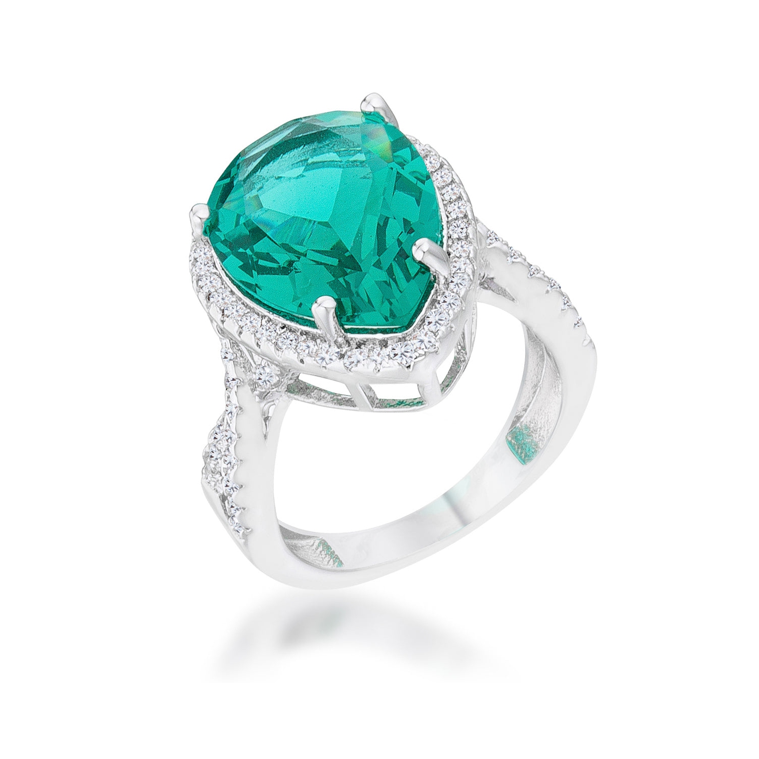 Laura 9.9ct CZ Classic Teardrop Ring