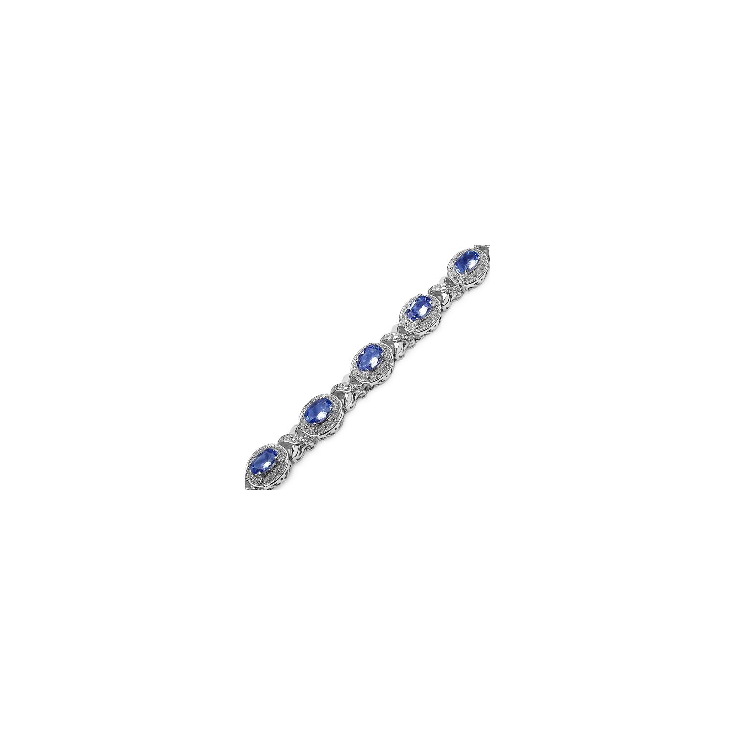 Bracelet en argent sterling avec tanzanite véritable d'5,72 carat