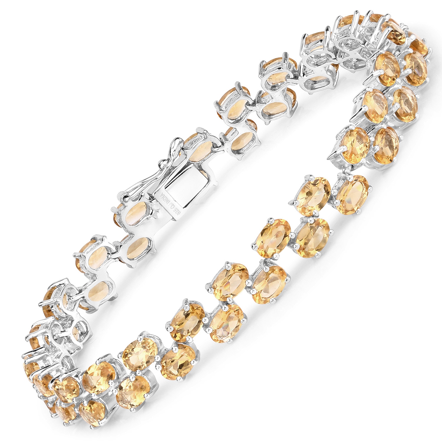 Bracelet en argent sterling .925 avec citrine véritable de 19,78&nbsp;carat