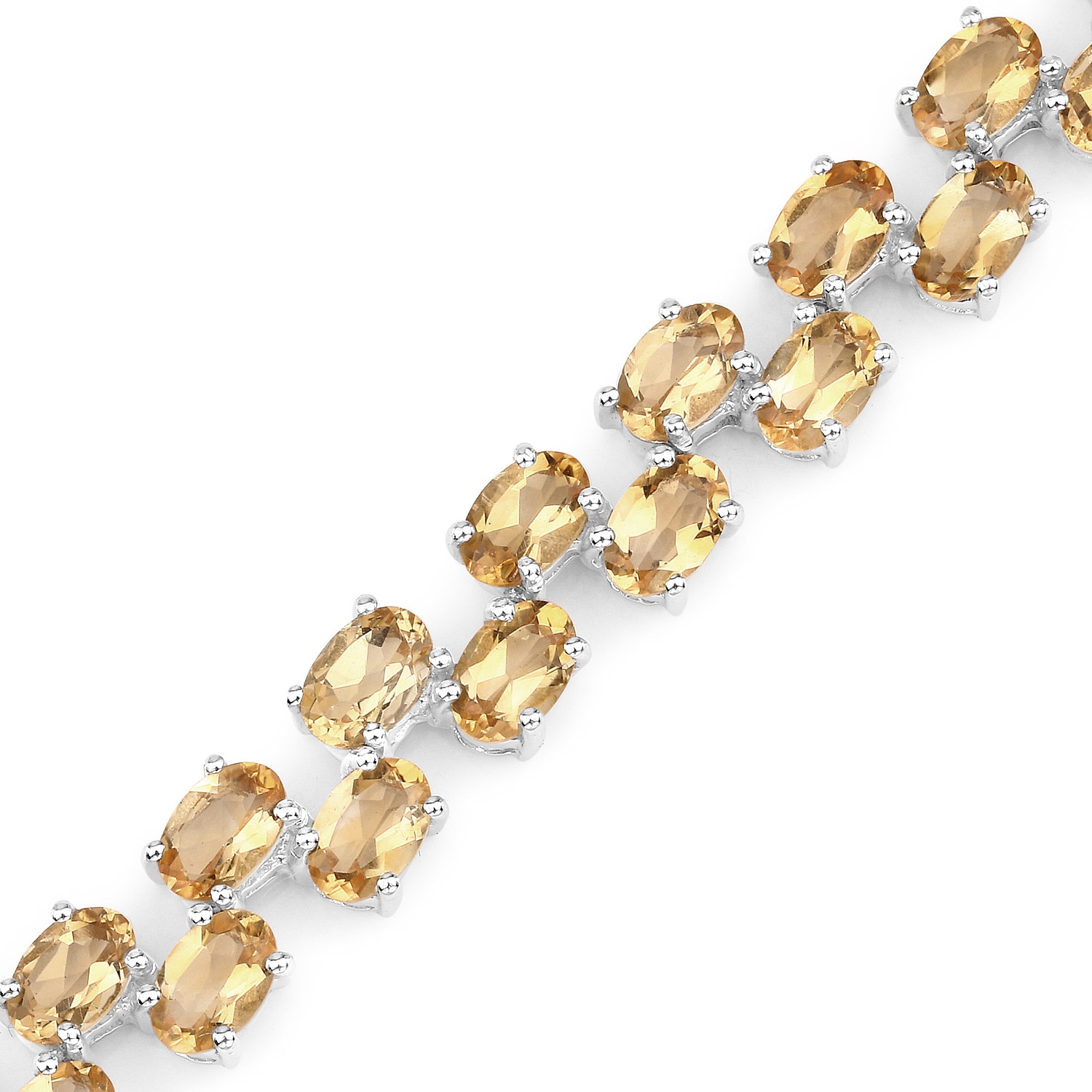 Bracelet en argent sterling .925 avec citrine véritable de 19,78&nbsp;carat