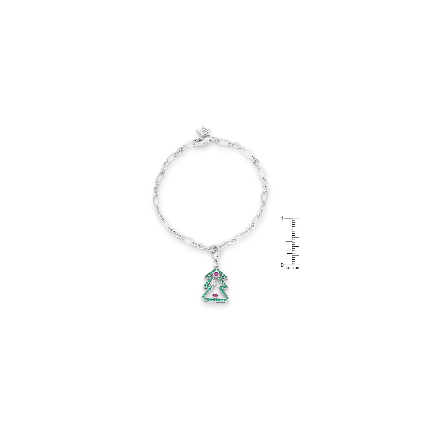 Bracelet à breloques Holiday Tree, zircon cubique 0,35ct mm
