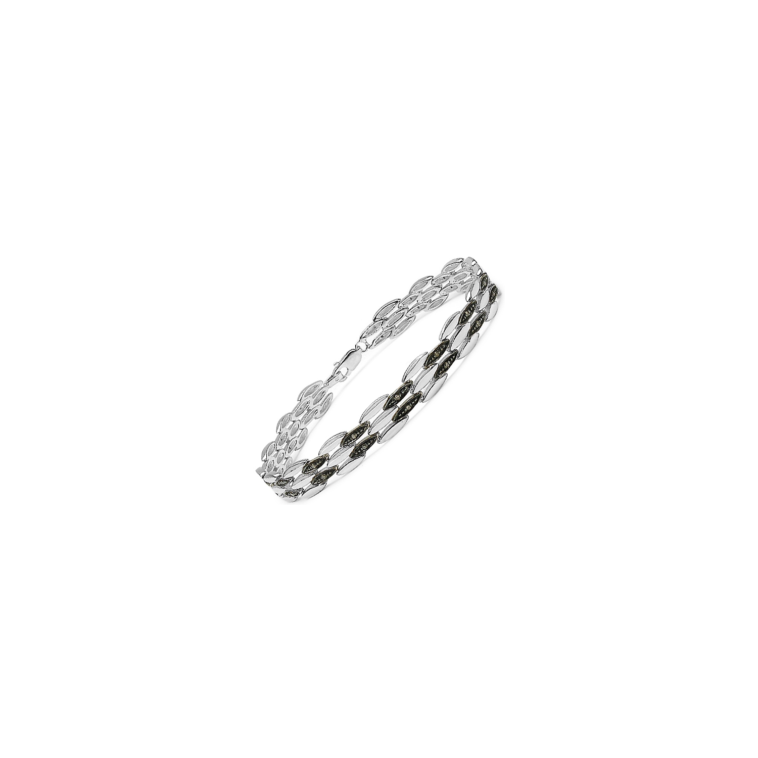 Bracelet en argent sterling de .925 ct avec diamants champagne véritable de 0,22&nbsp;carat