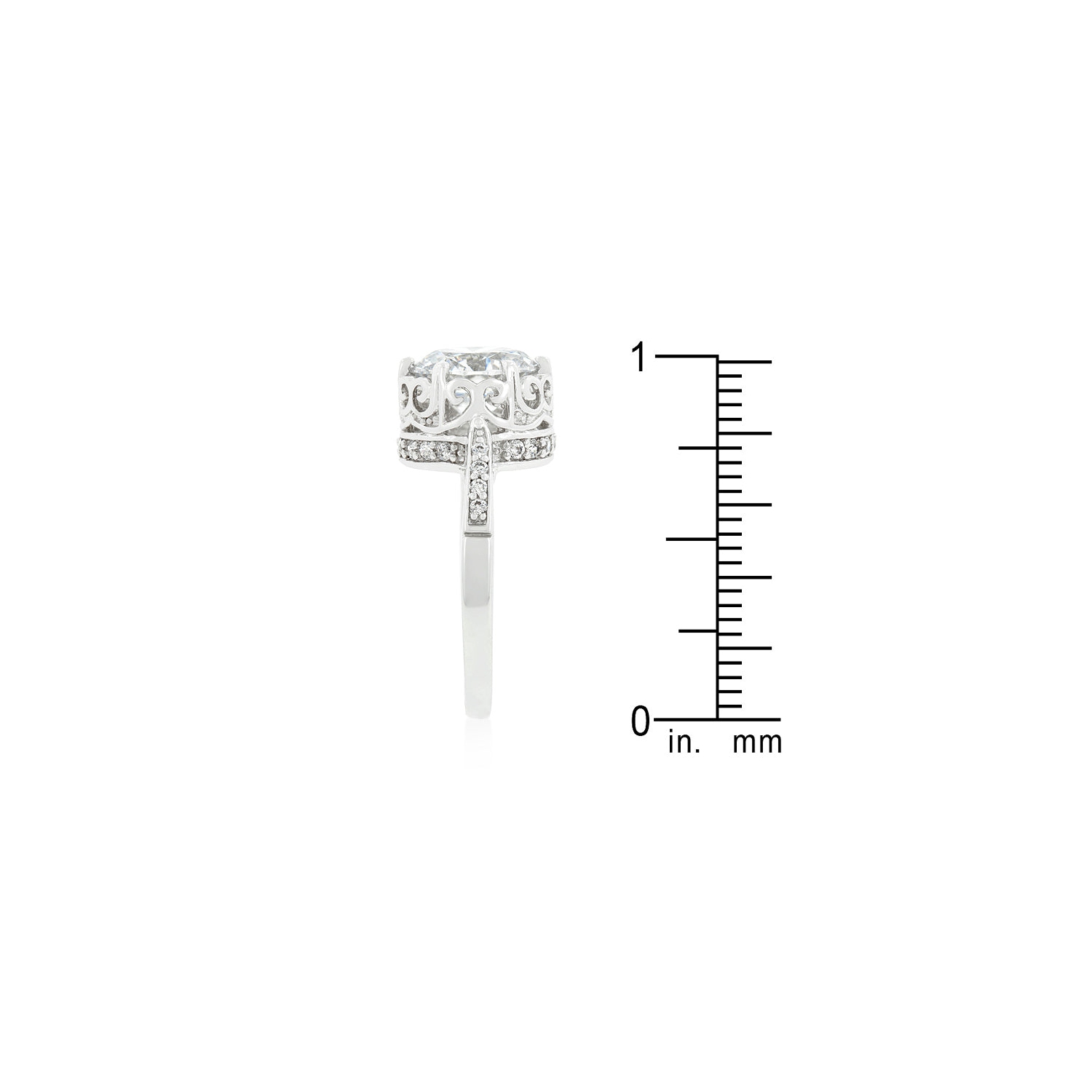 Royal Crest Filigree Cubic Zirconia Ring
