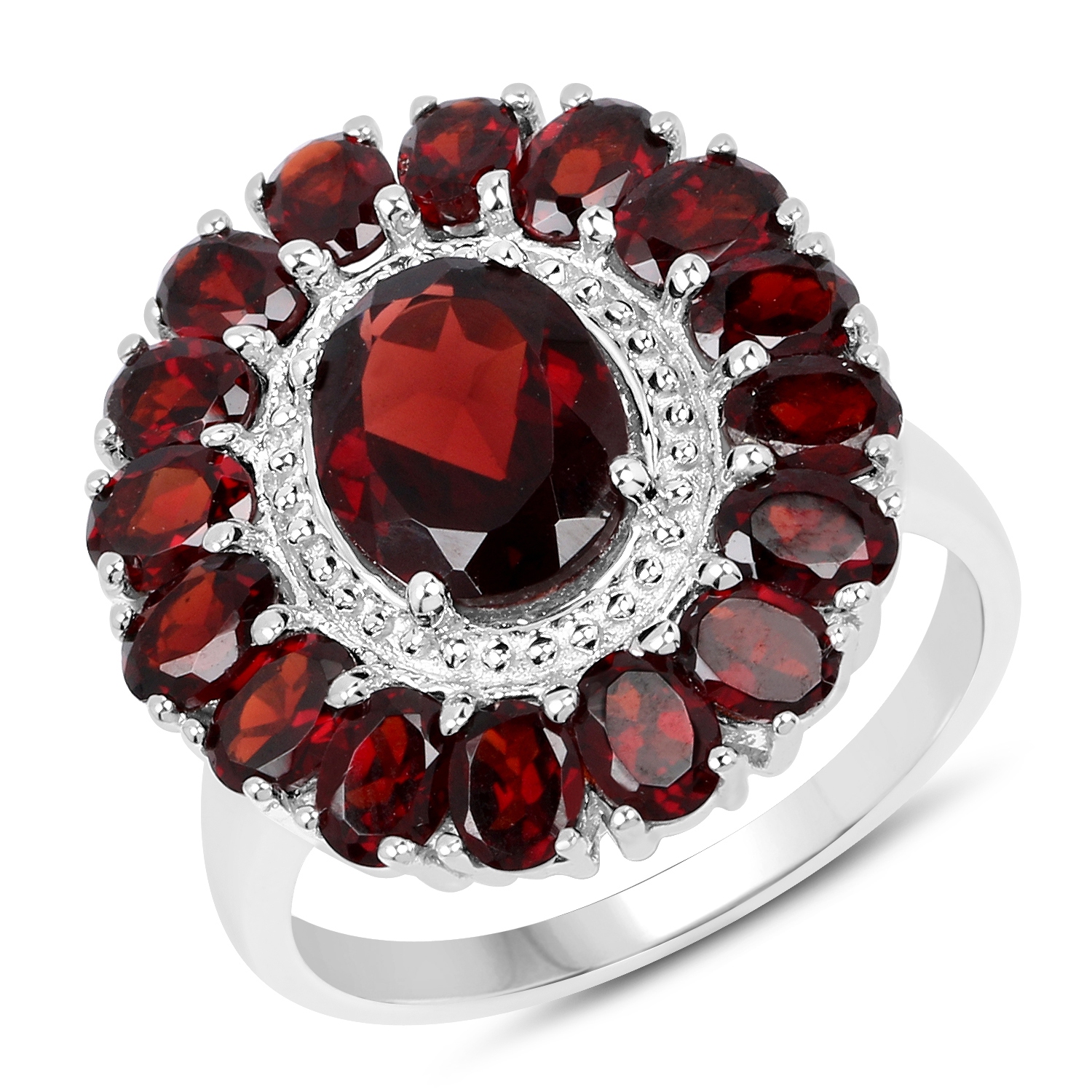 5.20 ct Genuine Garnet .925 Sterling Silver Ring
