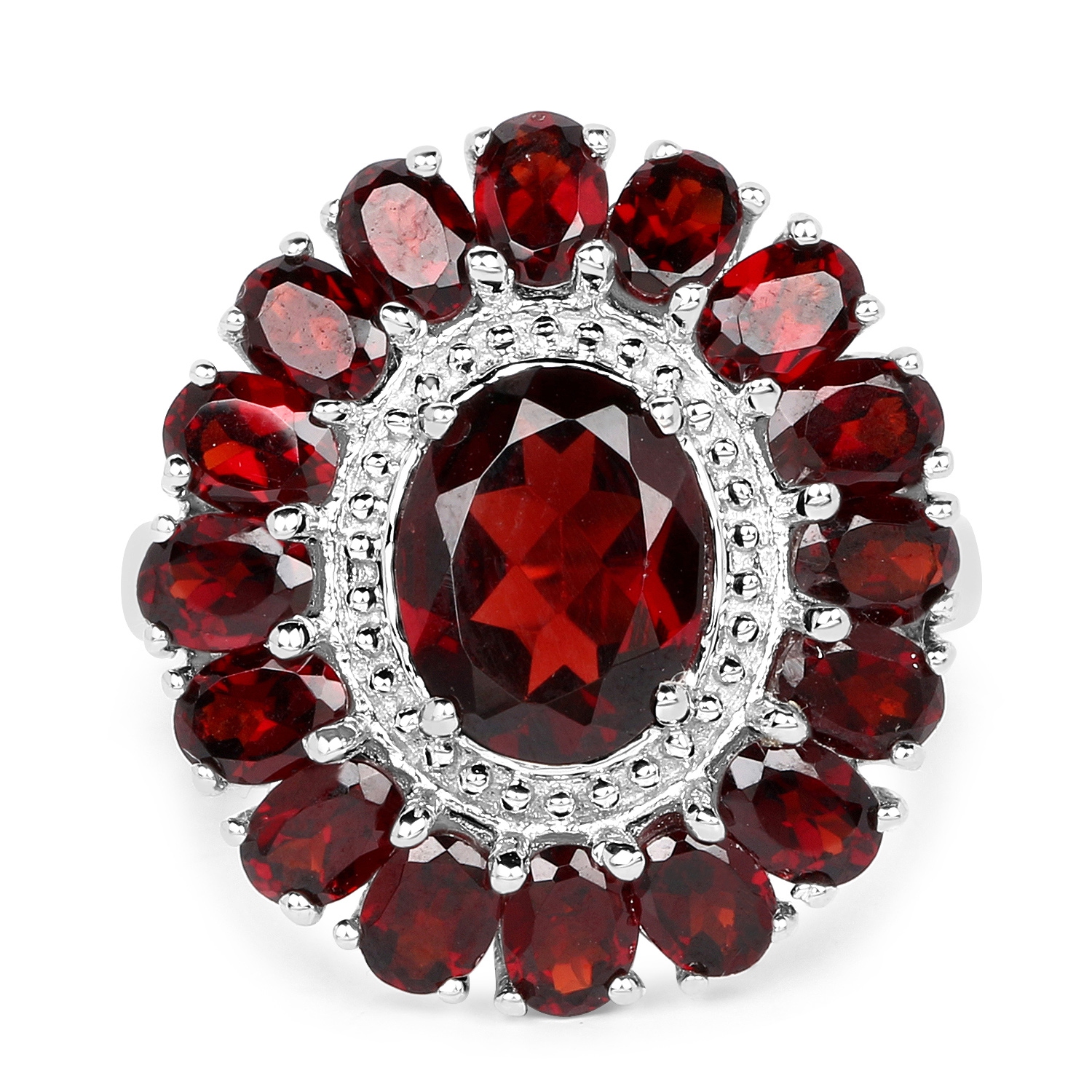 5.20 ct Genuine Garnet .925 Sterling Silver Ring