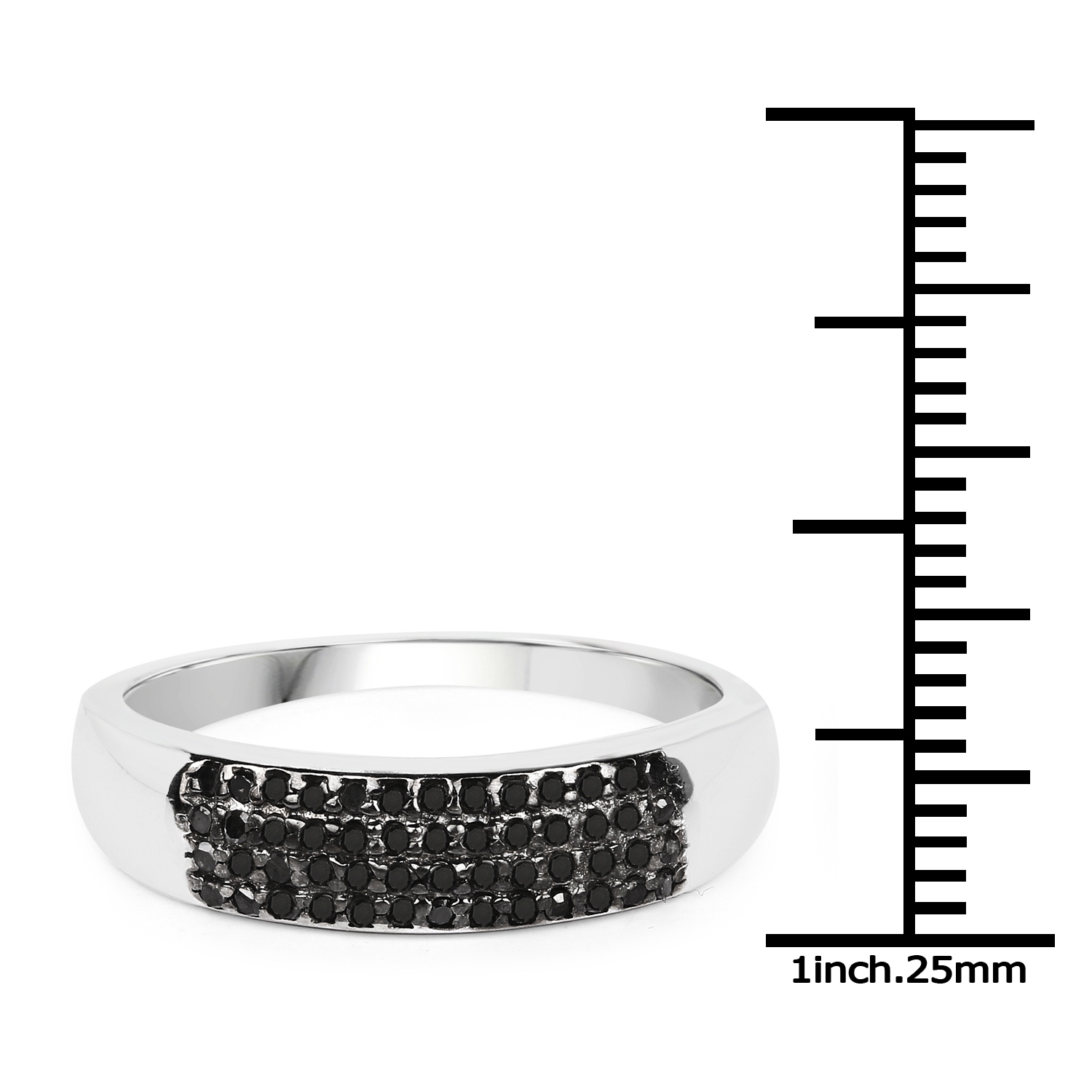0.22 ct. Genuine Black Diamond .925 Sterling Silver Ring