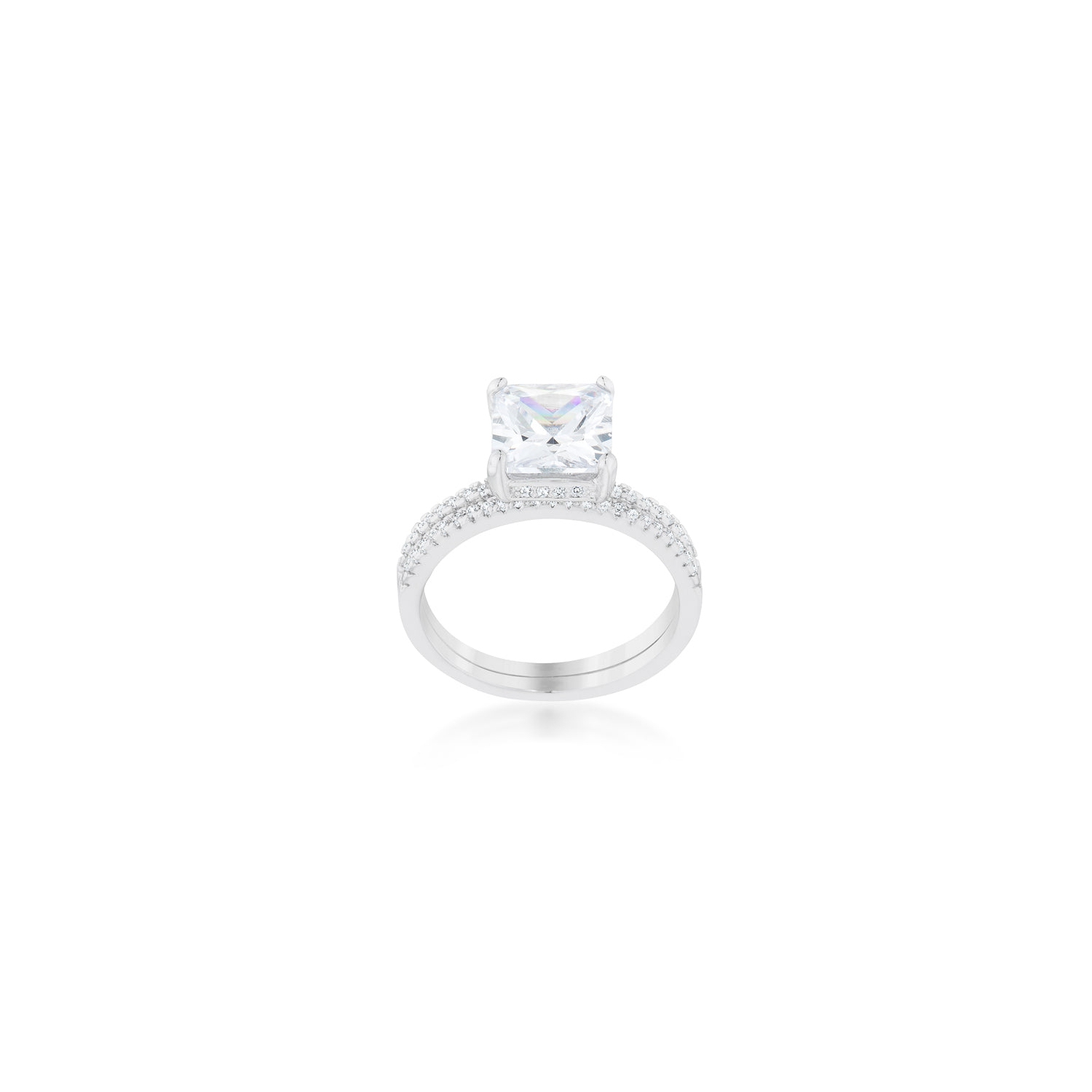 Princess Solitaire Wedding Set Ring