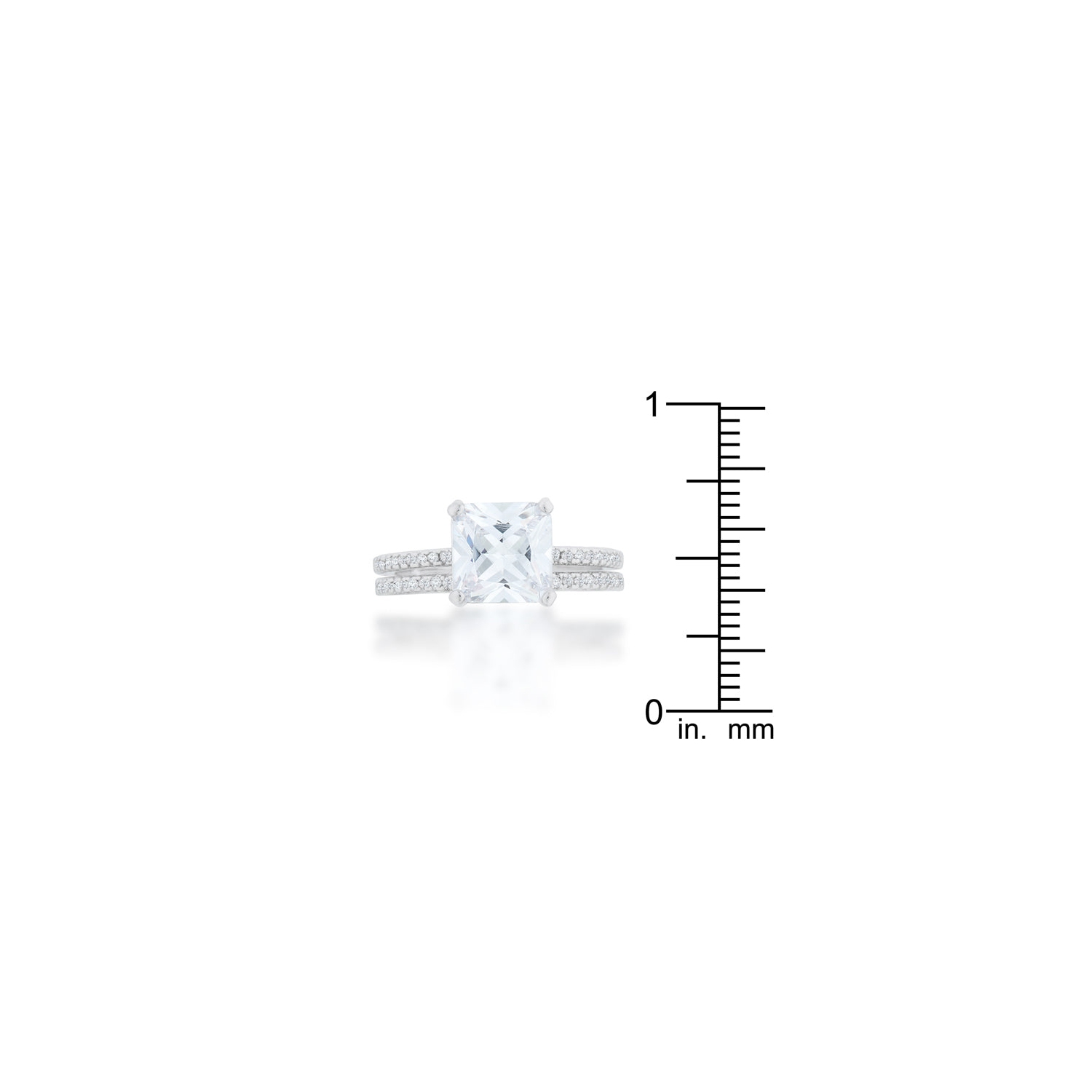 Princess Solitaire Wedding Set Ring