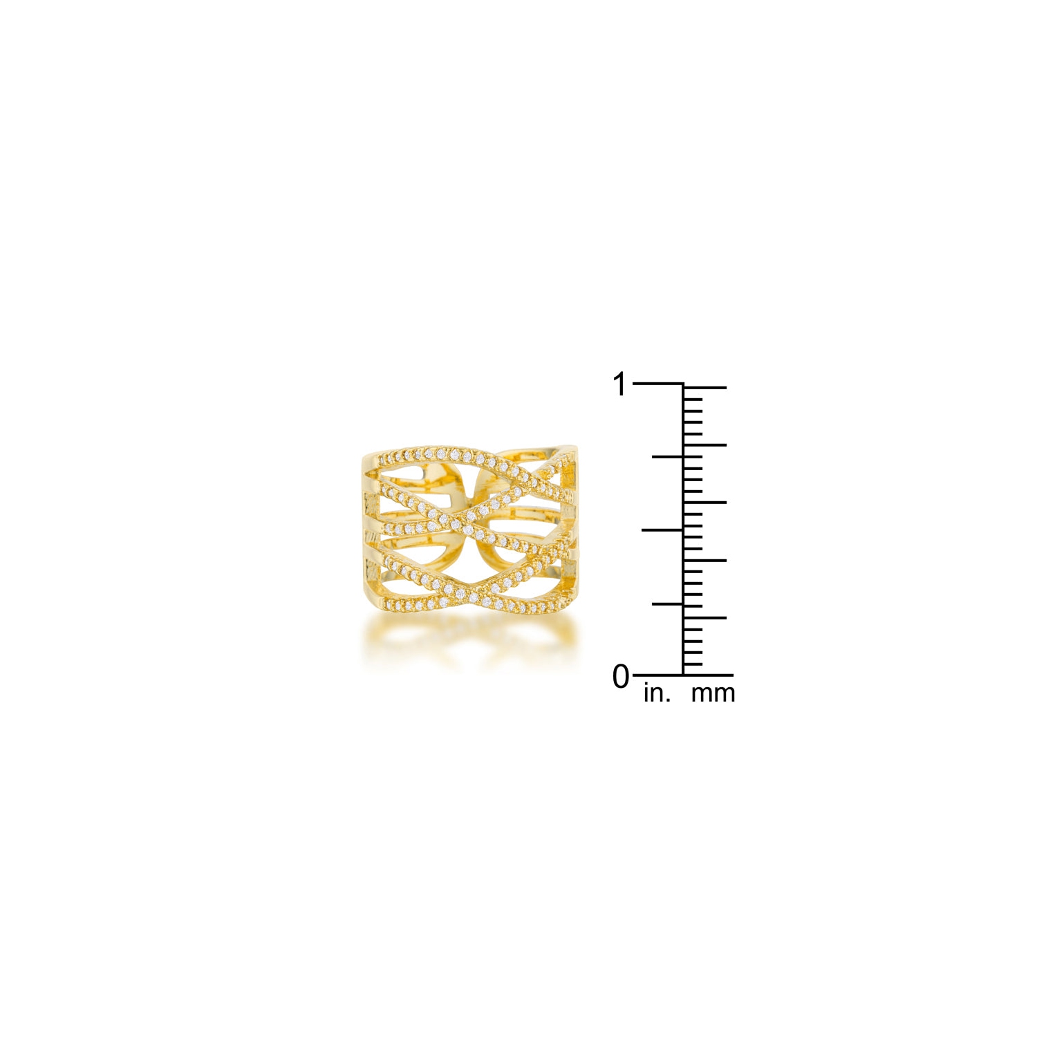 Mandy 0.6ct CZ 14k Contemporary Wide Ring